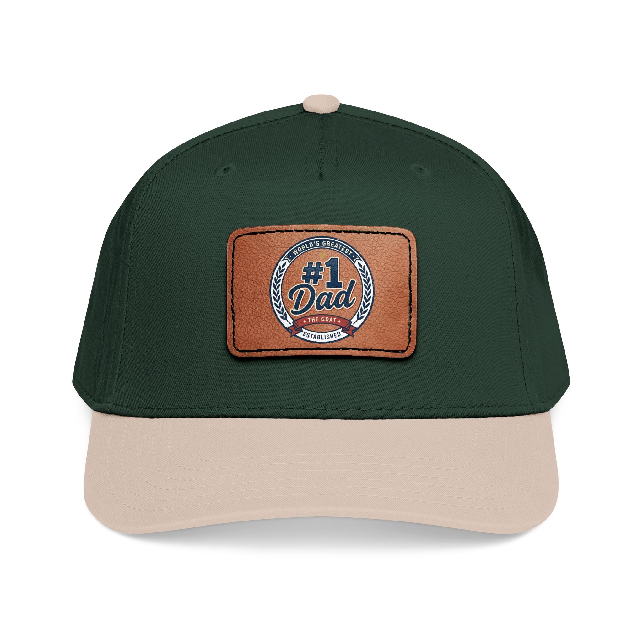 Mid Profile Baseball Cap with Leather Patch (Rectangle)