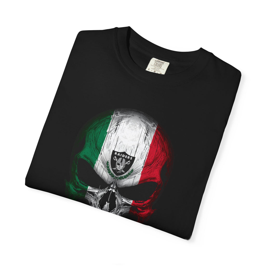 Unisex Garment-Dyed T-shirt Raiders Skull Mexico Flag