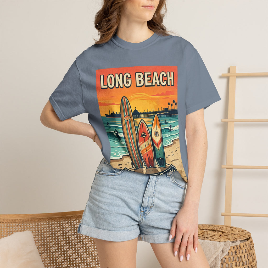 Long Beach Surf Poster T-Shirt — "Locals Only" Vintage Beach Tee