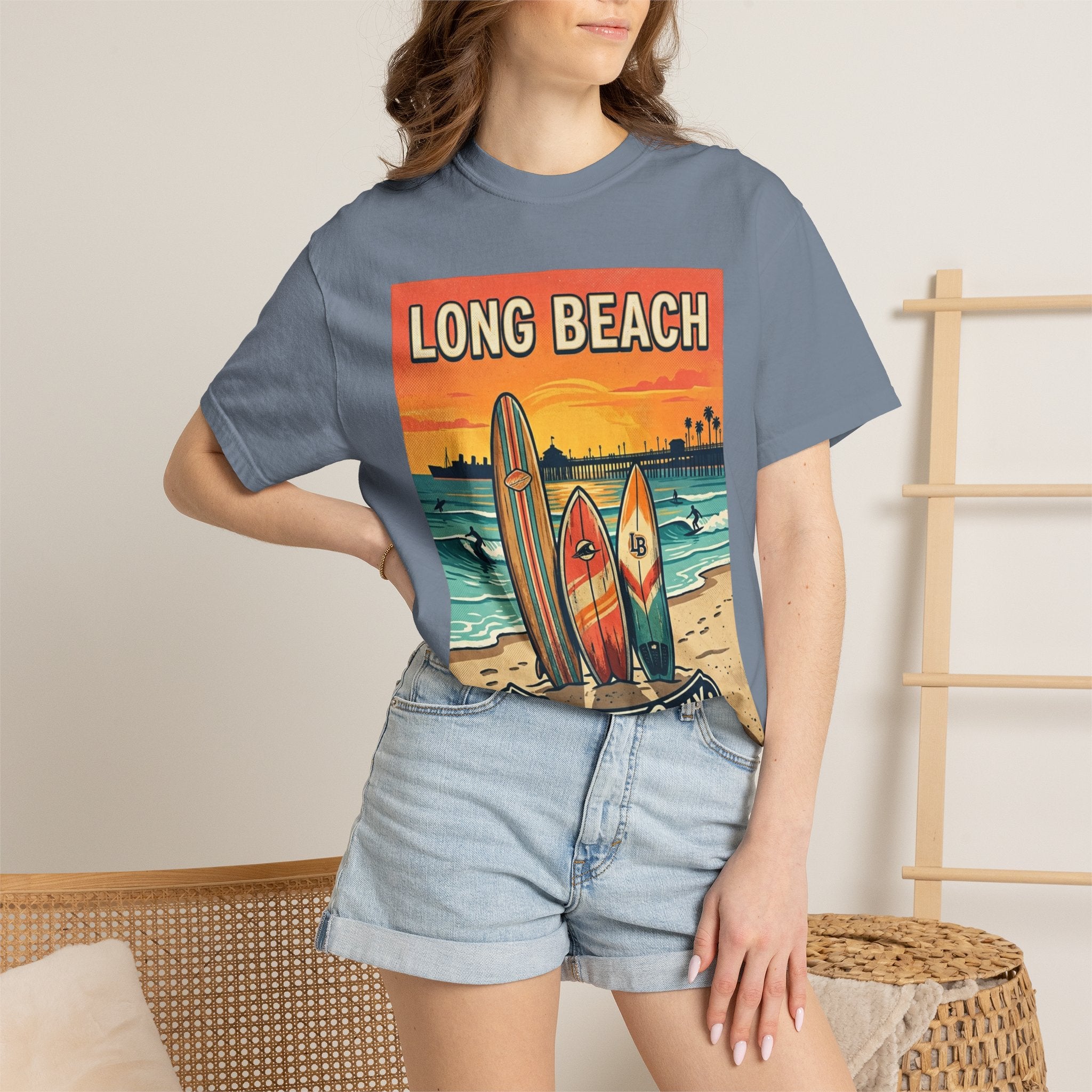 Long Beach Surf Poster T-Shirt — "Locals Only" Vintage Beach Tee
