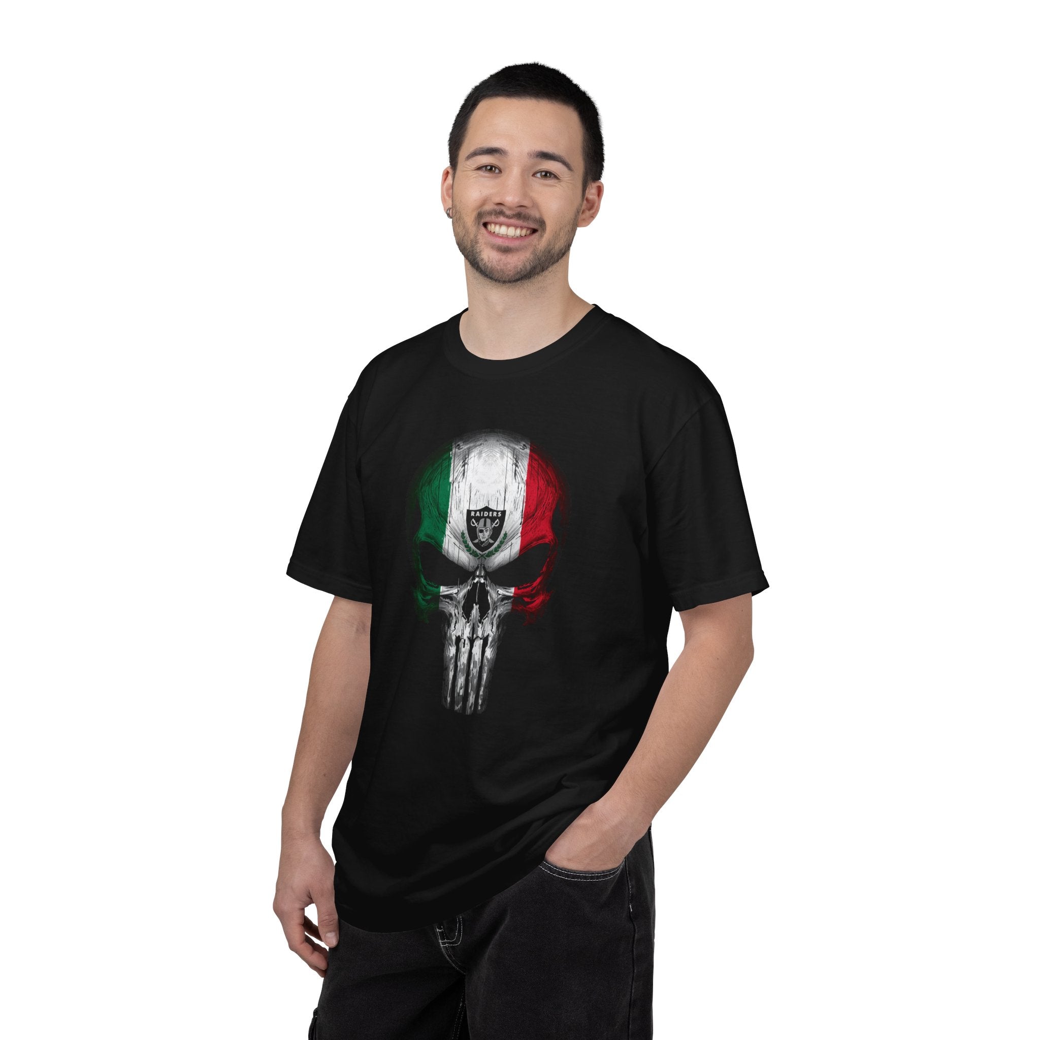 Unisex Garment-Dyed T-shirt Raiders Skull Mexico Flag