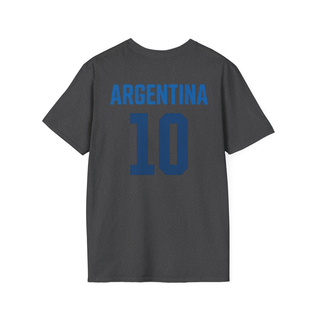 Messi #10 Argentina Jersey T-Shirt — Retro Stamp Collage Soccer Tee
