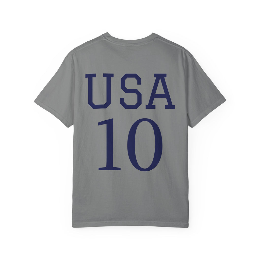 United States Soccer Circle Logo Tee — USA 10 Back Number T‑Shirt