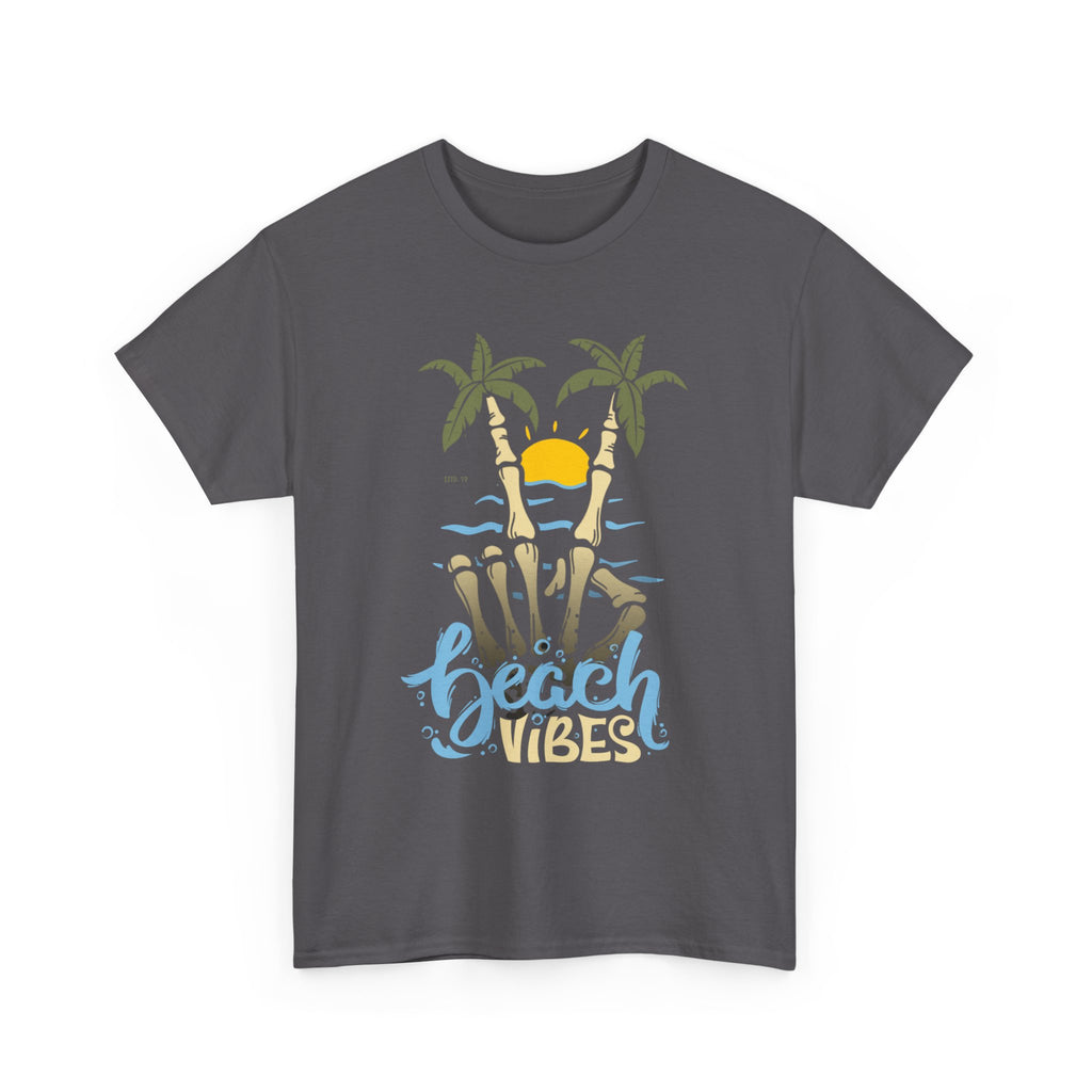 Unisex Beach Vibes Skull hand Heavy Cotton Tee