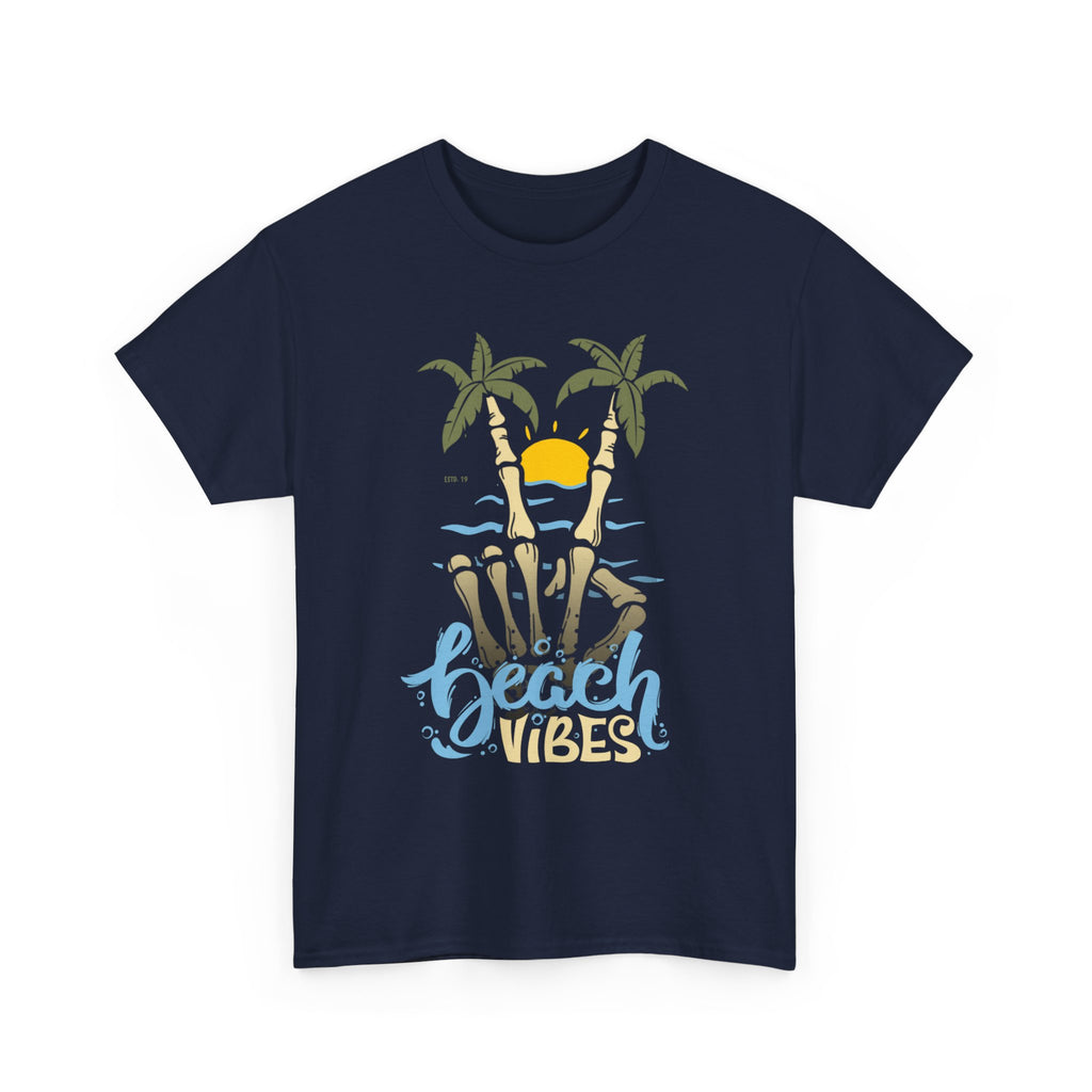 Unisex Beach Vibes Skull hand Heavy Cotton Tee