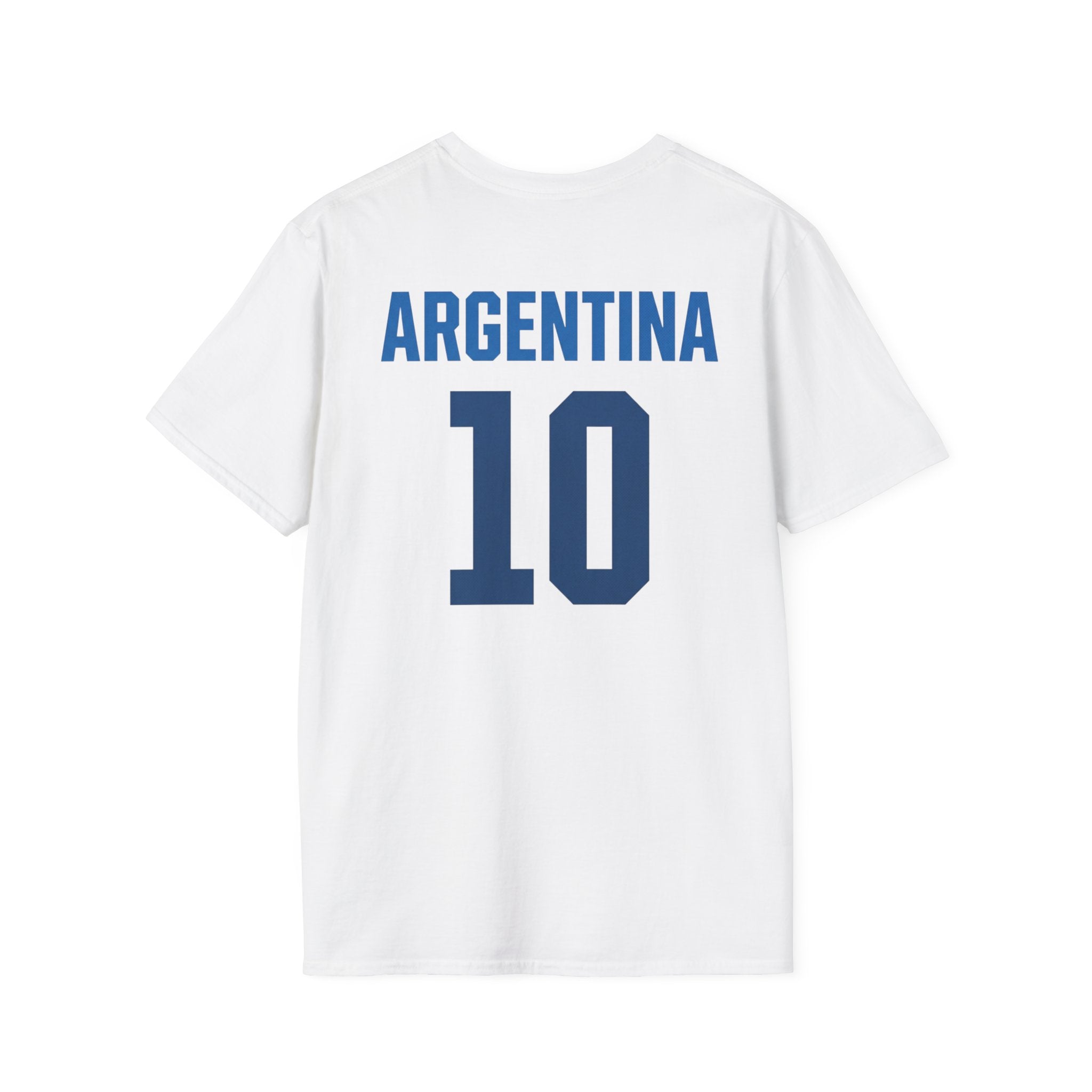 Messi #10 Argentina Jersey T-Shirt — Retro Stamp Collage Soccer Tee