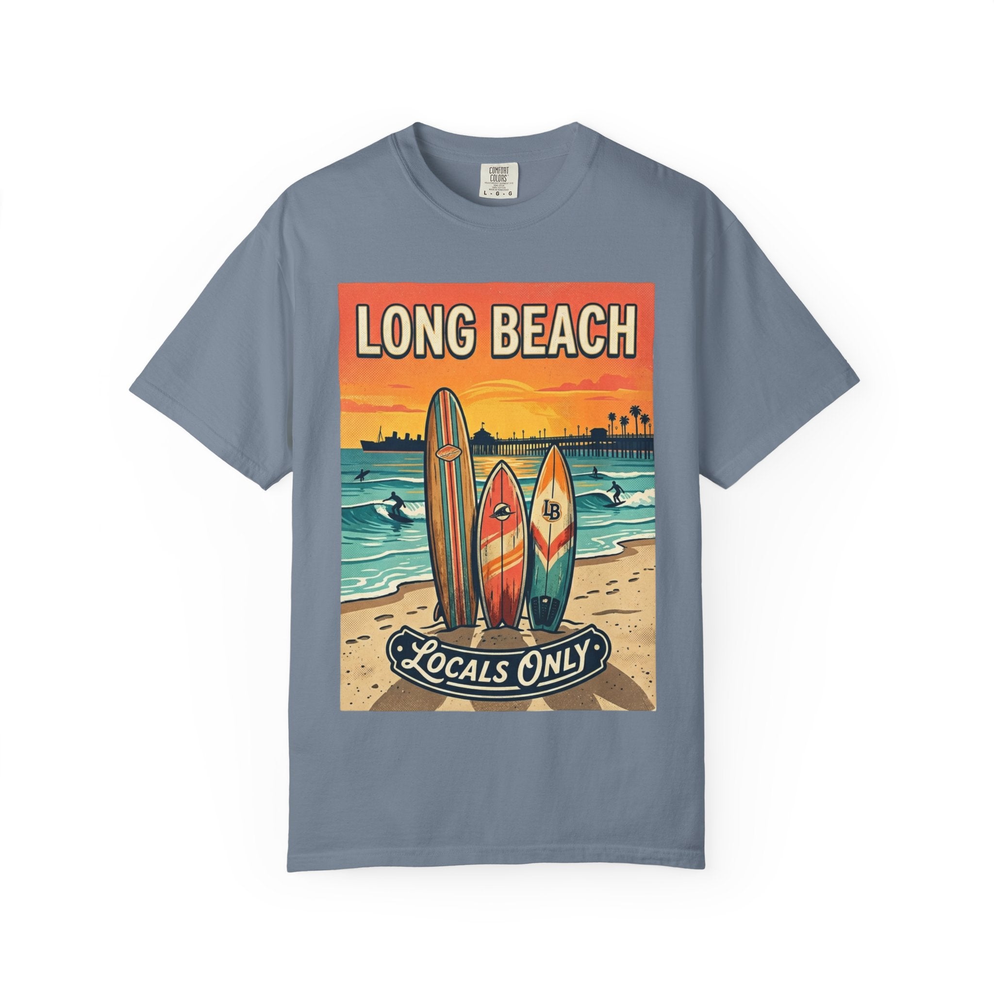 Long Beach Surf Poster T-Shirt — "Locals Only" Vintage Beach Tee