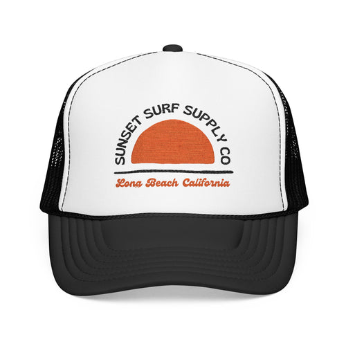 Foam Sunset Long Beach Trucker Hat