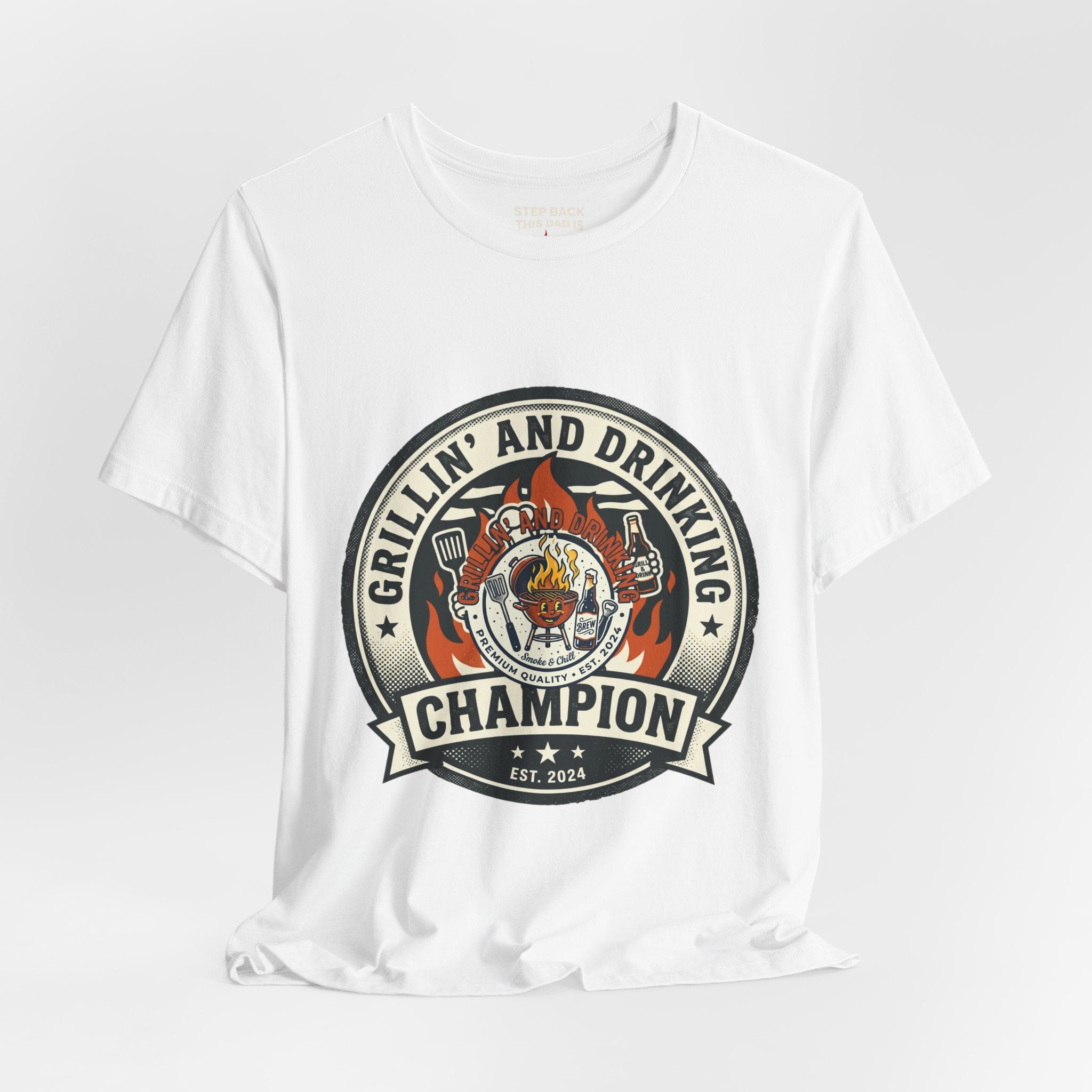 Grillin' and Drinking Champion T-Shirt – Funny BBQ Grillmaster Tee