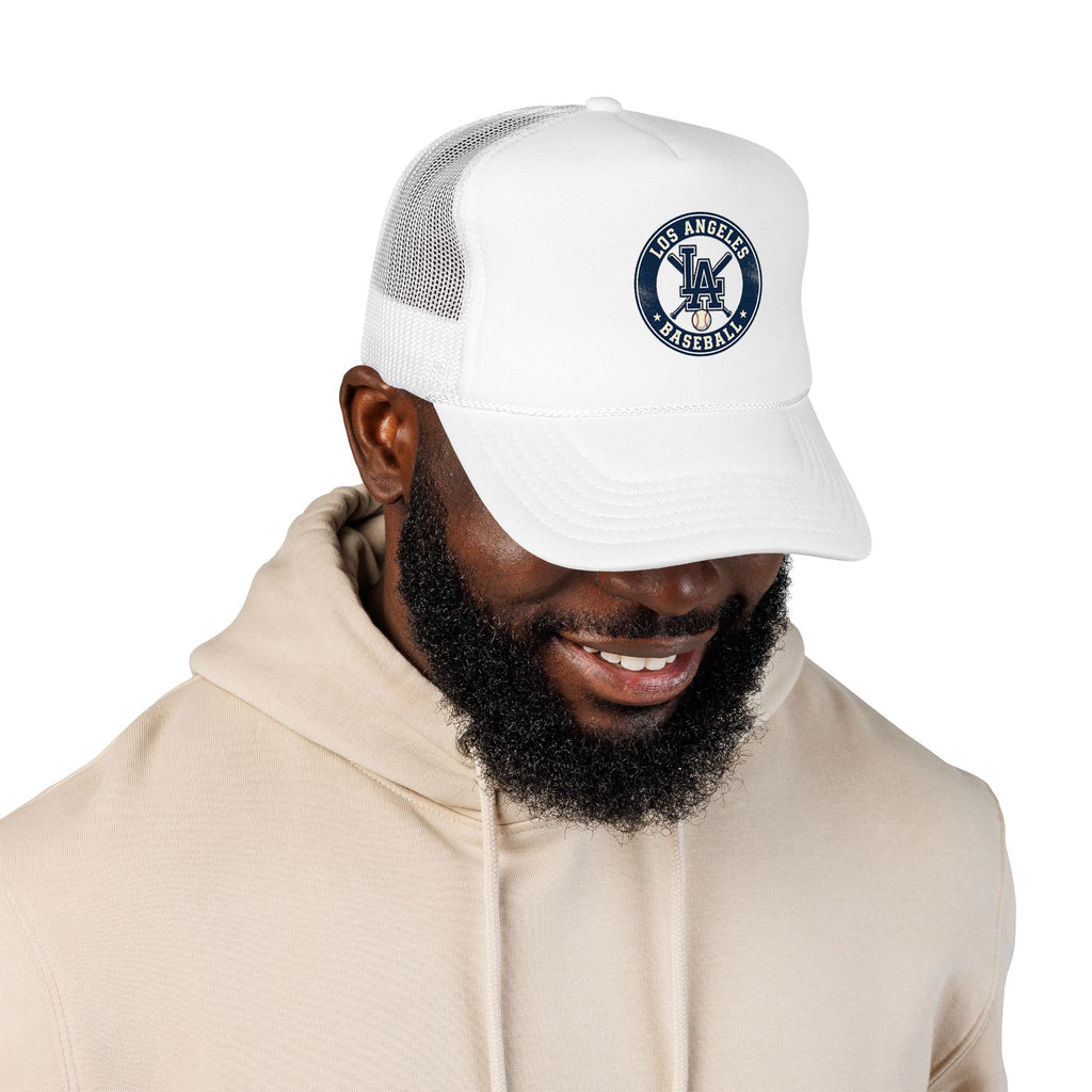 Los Angeles Baseball Foam Trucker Hat – Vintage LA Logo Cap