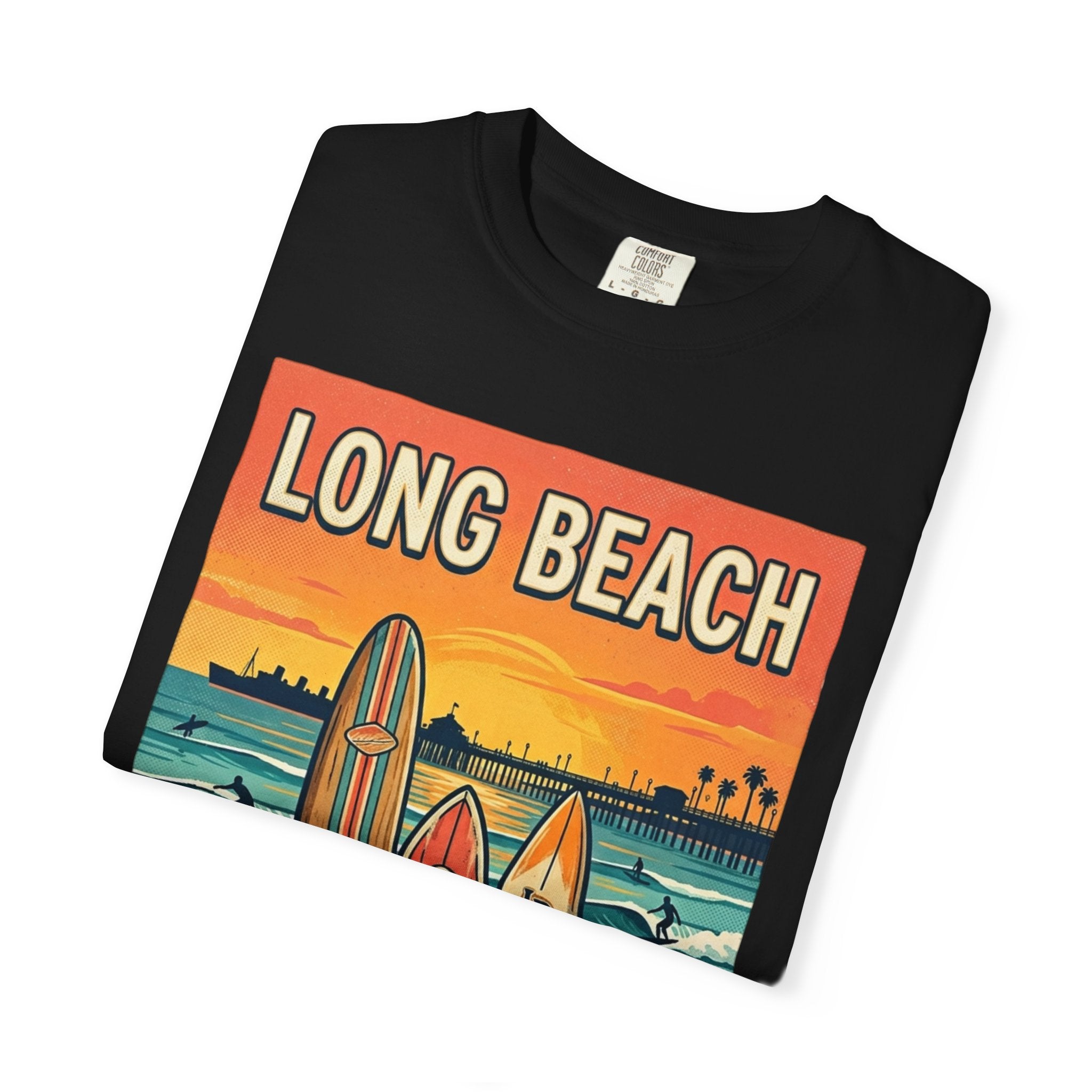 Long Beach Surf Poster T-Shirt — "Locals Only" Vintage Beach Tee