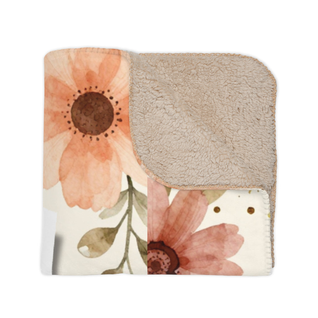 Personalized Graduation Sherpa Blanket — "Class of 2026" Floral Photo Throw