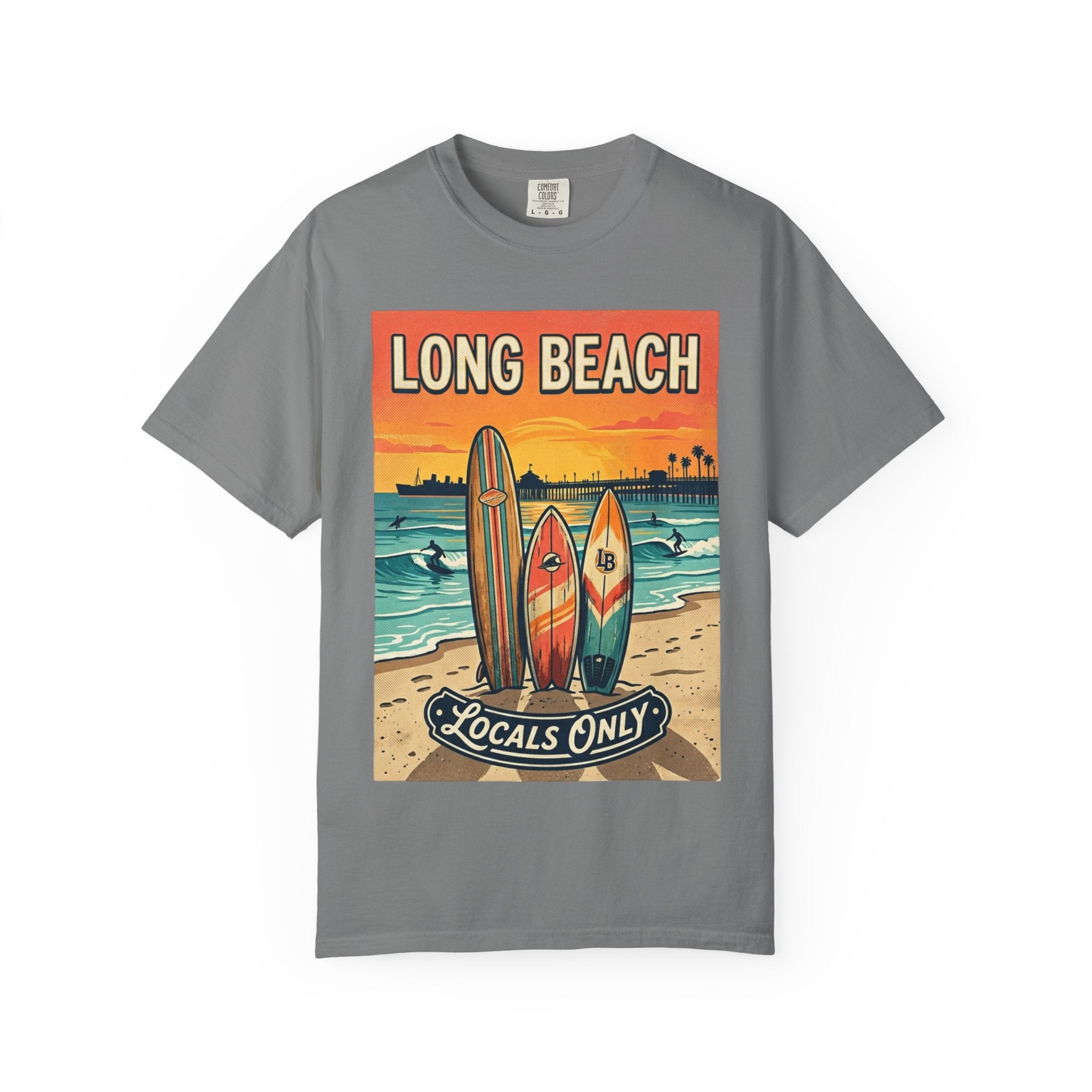 Long Beach Surf Poster T-Shirt — "Locals Only" Vintage Beach Tee