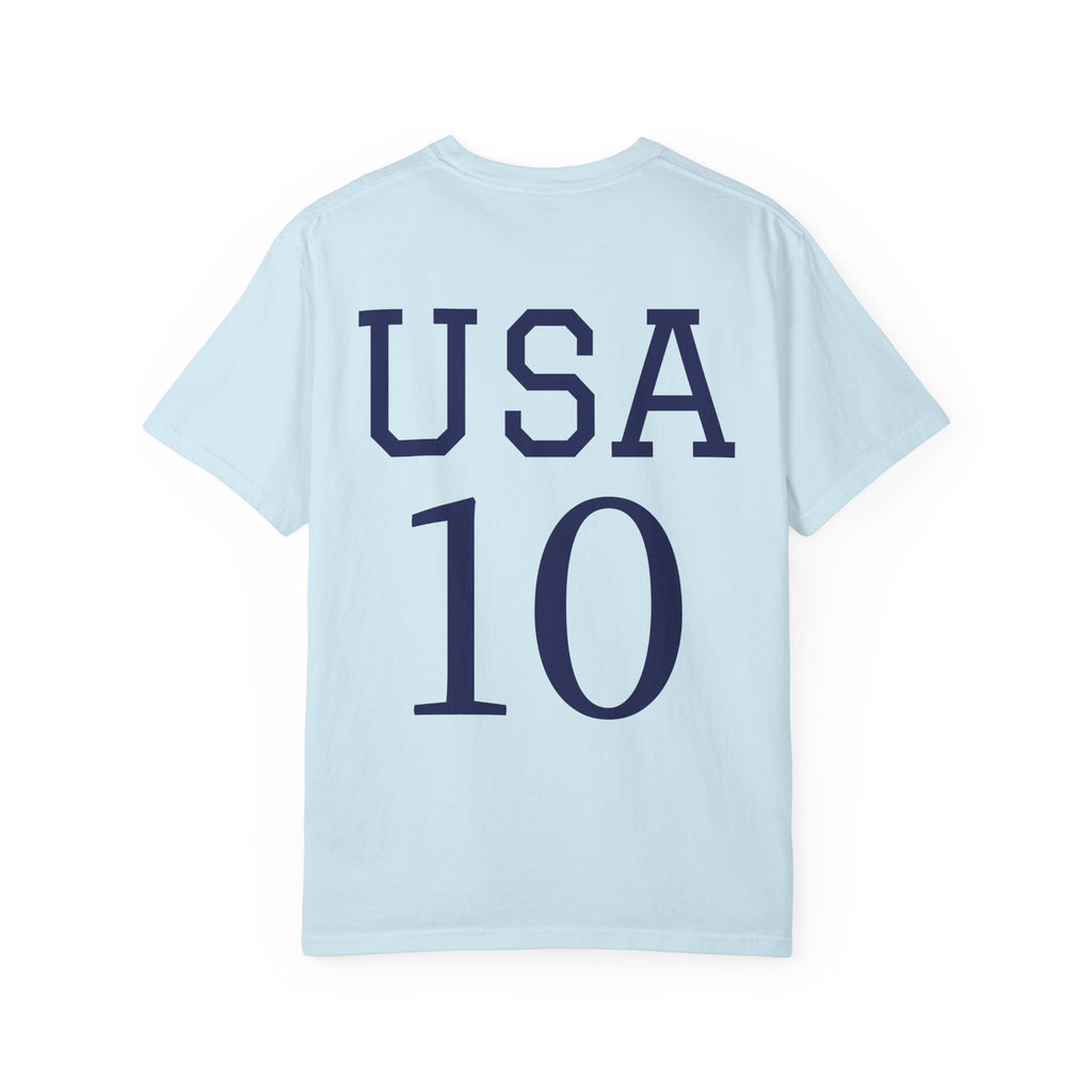 United States Soccer Circle Logo Tee — USA 10 Back Number T‑Shirt