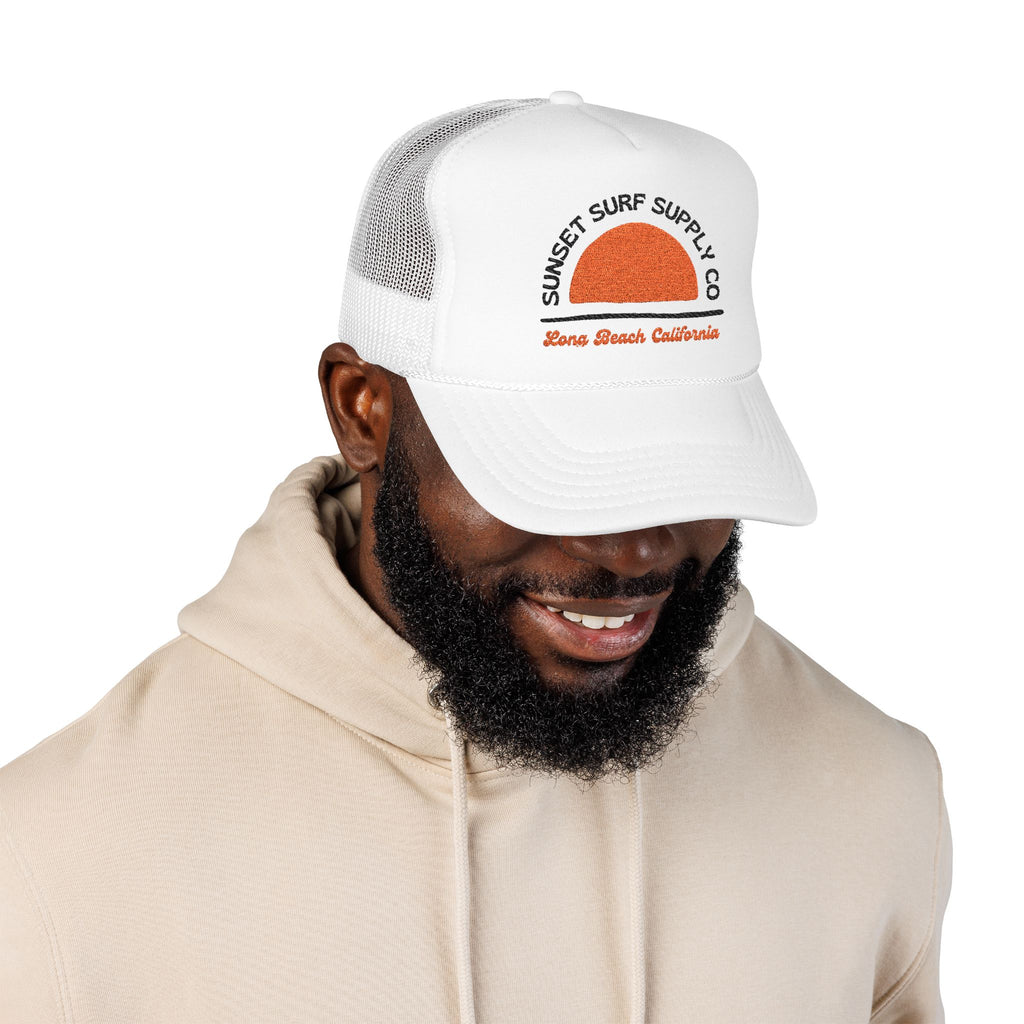 Foam Sunset Long Beach Trucker Hat