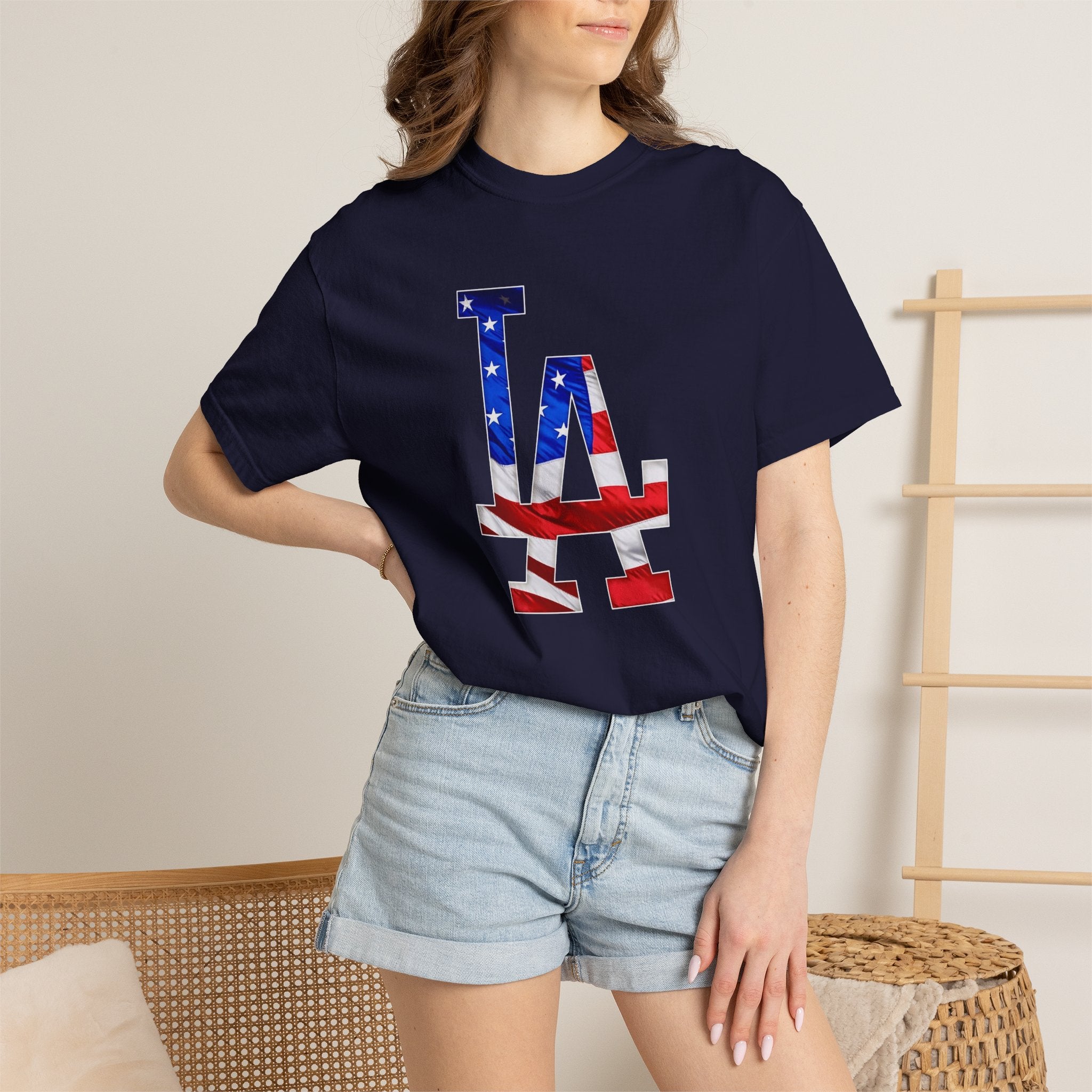 Unisex Garment-Dyed T-shirt Dodgers 4th of July