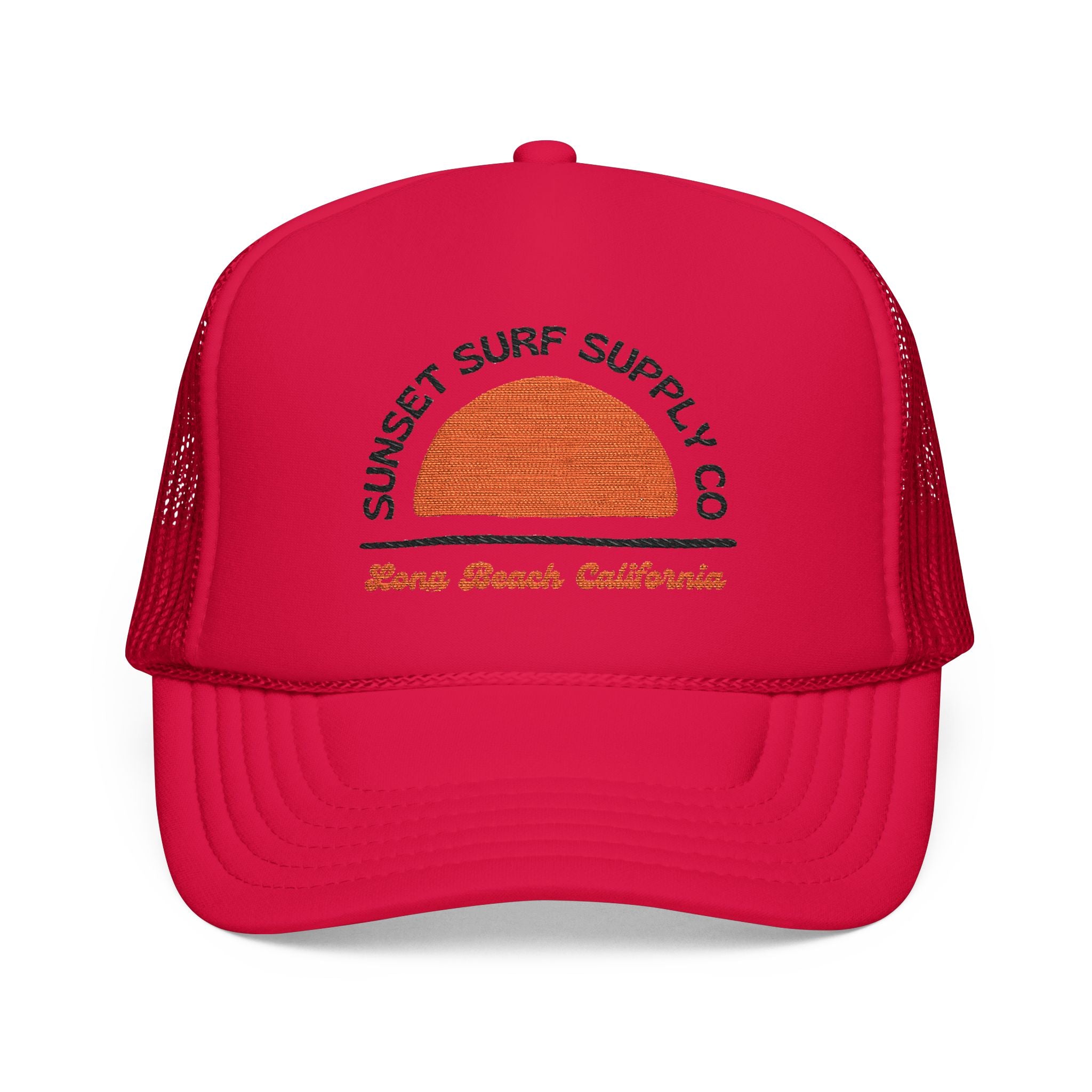Foam Sunset Long Beach Trucker Hat