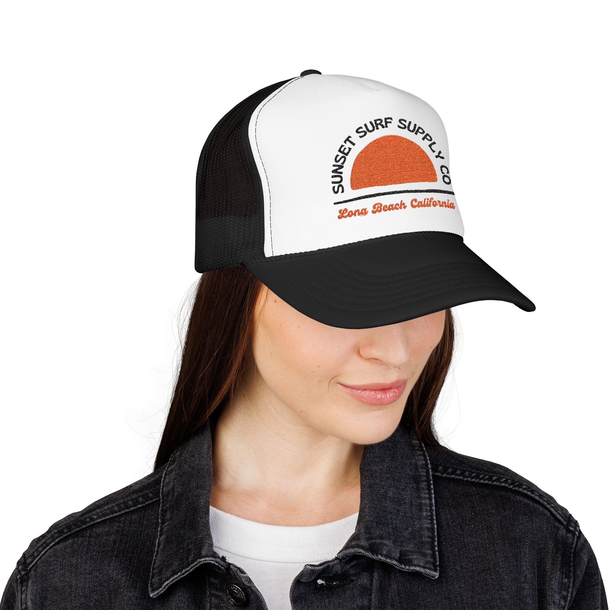 Foam Sunset Long Beach Trucker Hat