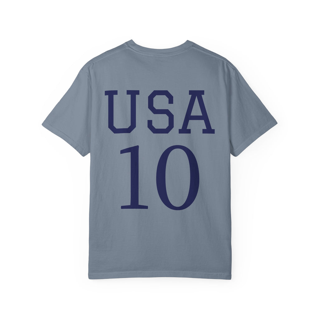 United States Soccer Circle Logo Tee — USA 10 Back Number T‑Shirt