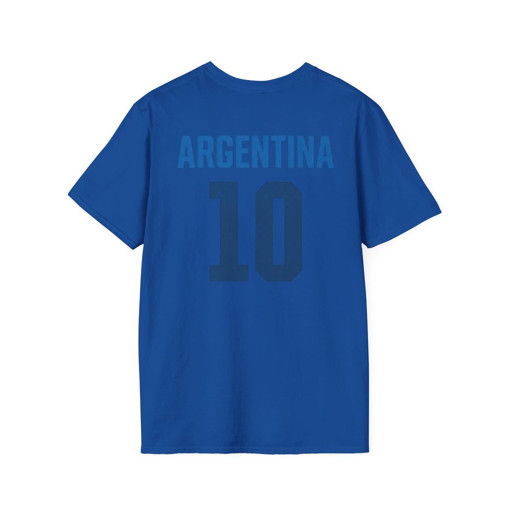 Messi #10 Argentina Jersey T-Shirt — Retro Stamp Collage Soccer Tee