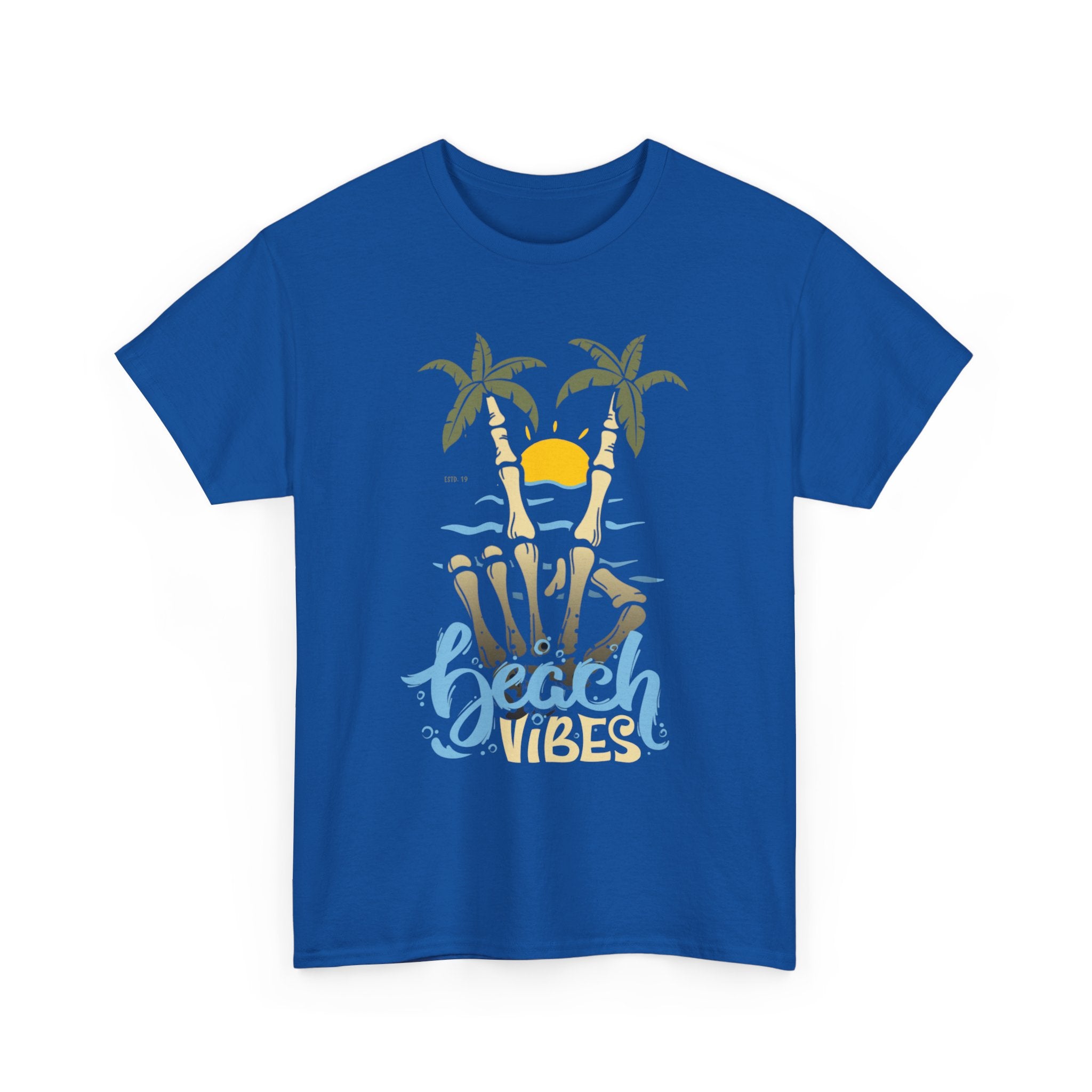 Unisex Beach Vibes Skull hand Heavy Cotton Tee