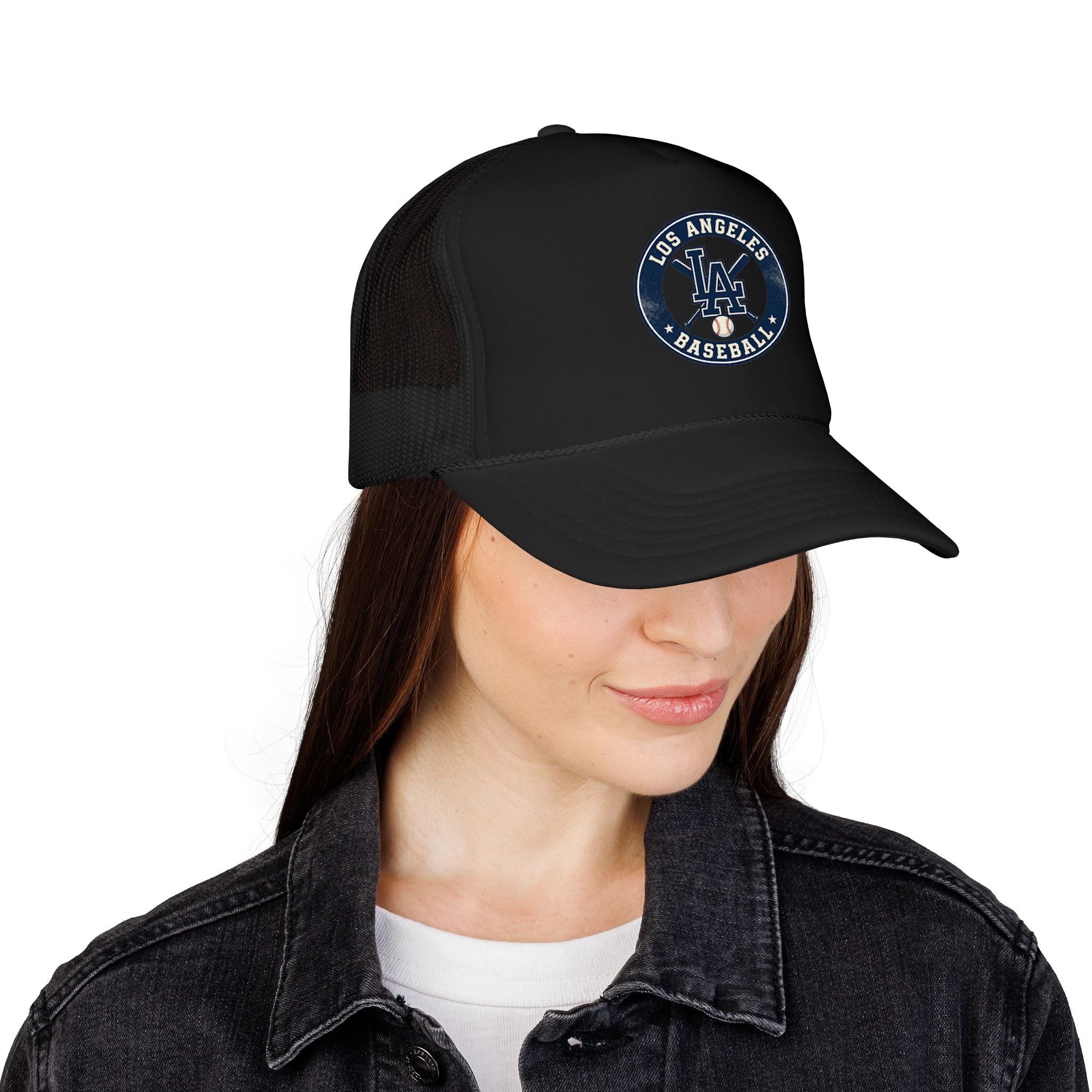 Los Angeles Baseball Foam Trucker Hat – Vintage LA Logo Cap