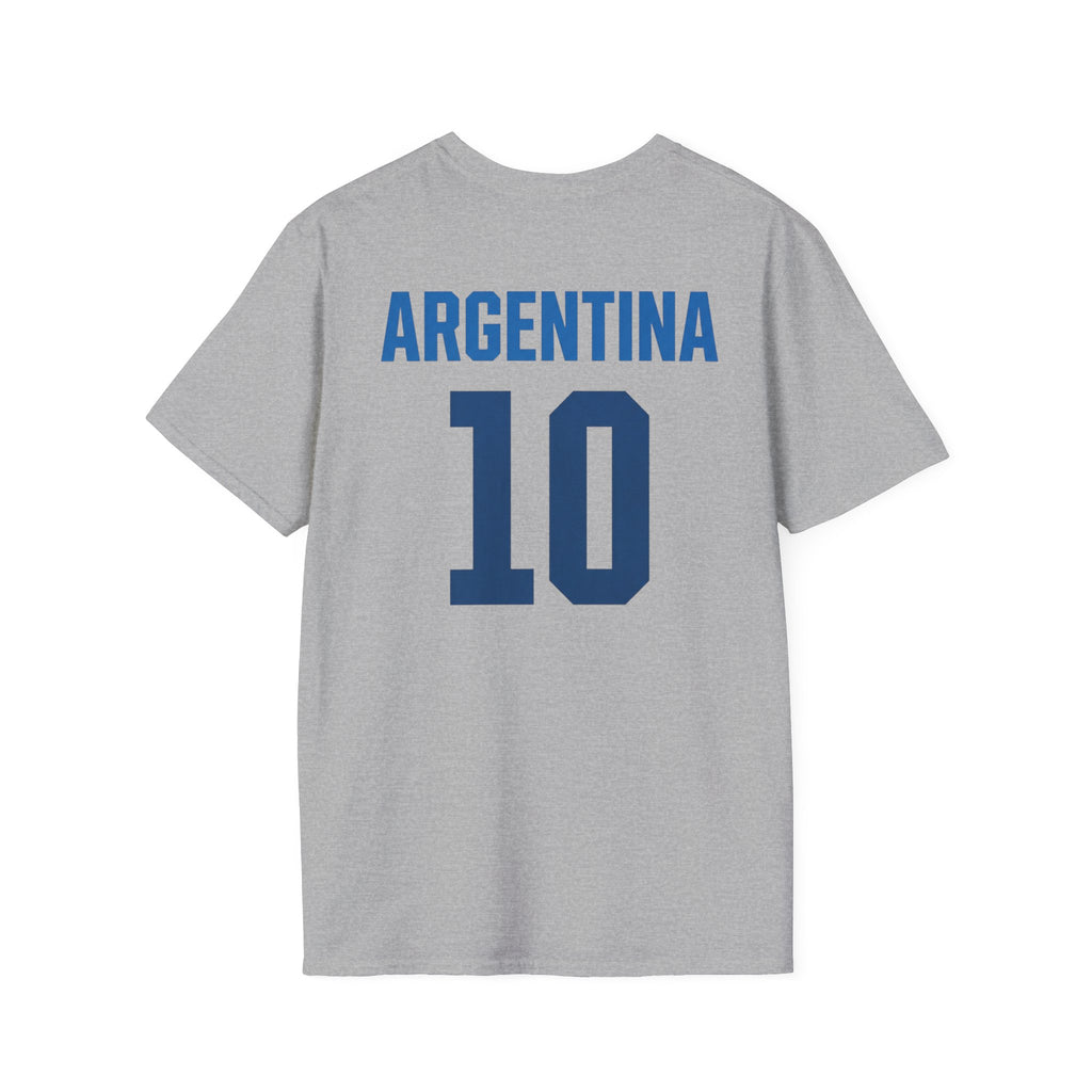 Messi #10 Argentina Jersey T-Shirt — Retro Stamp Collage Soccer Tee