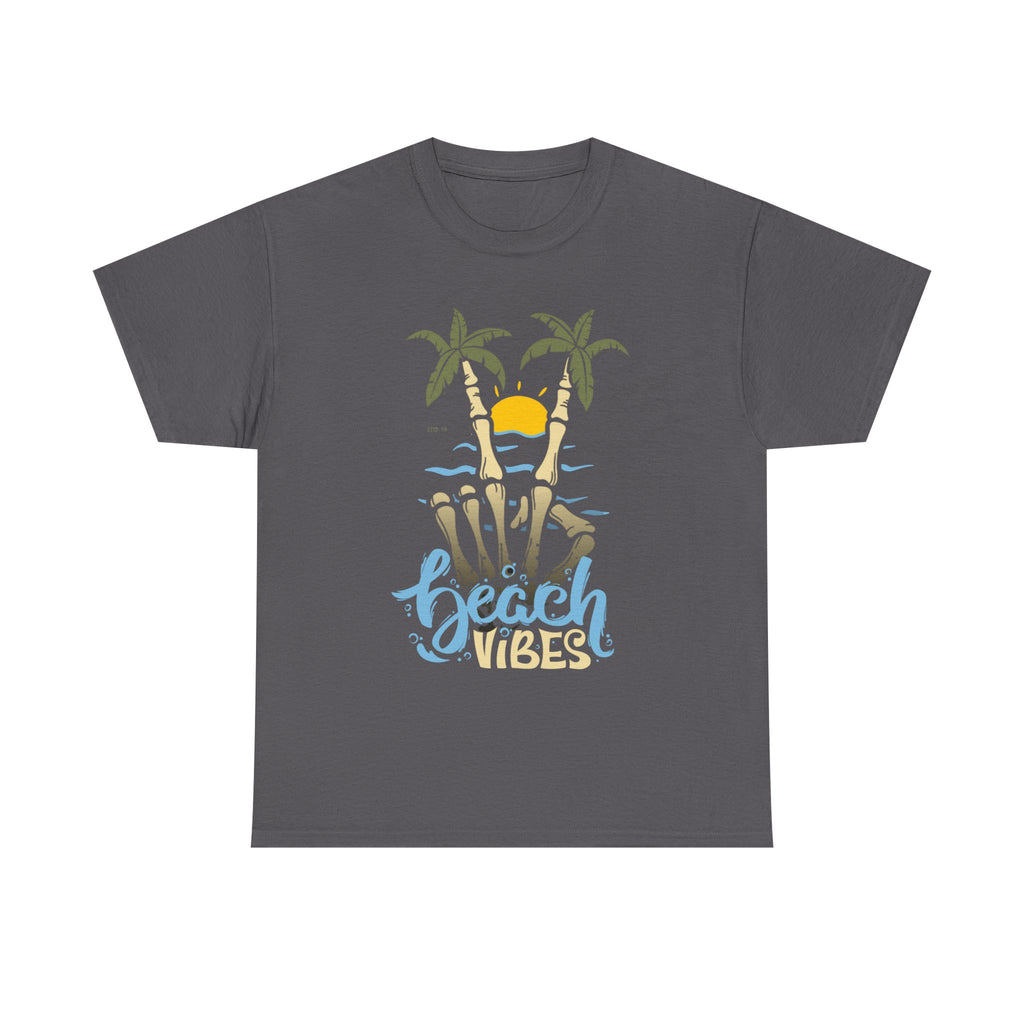 Unisex Beach Vibes Skull hand Heavy Cotton Tee
