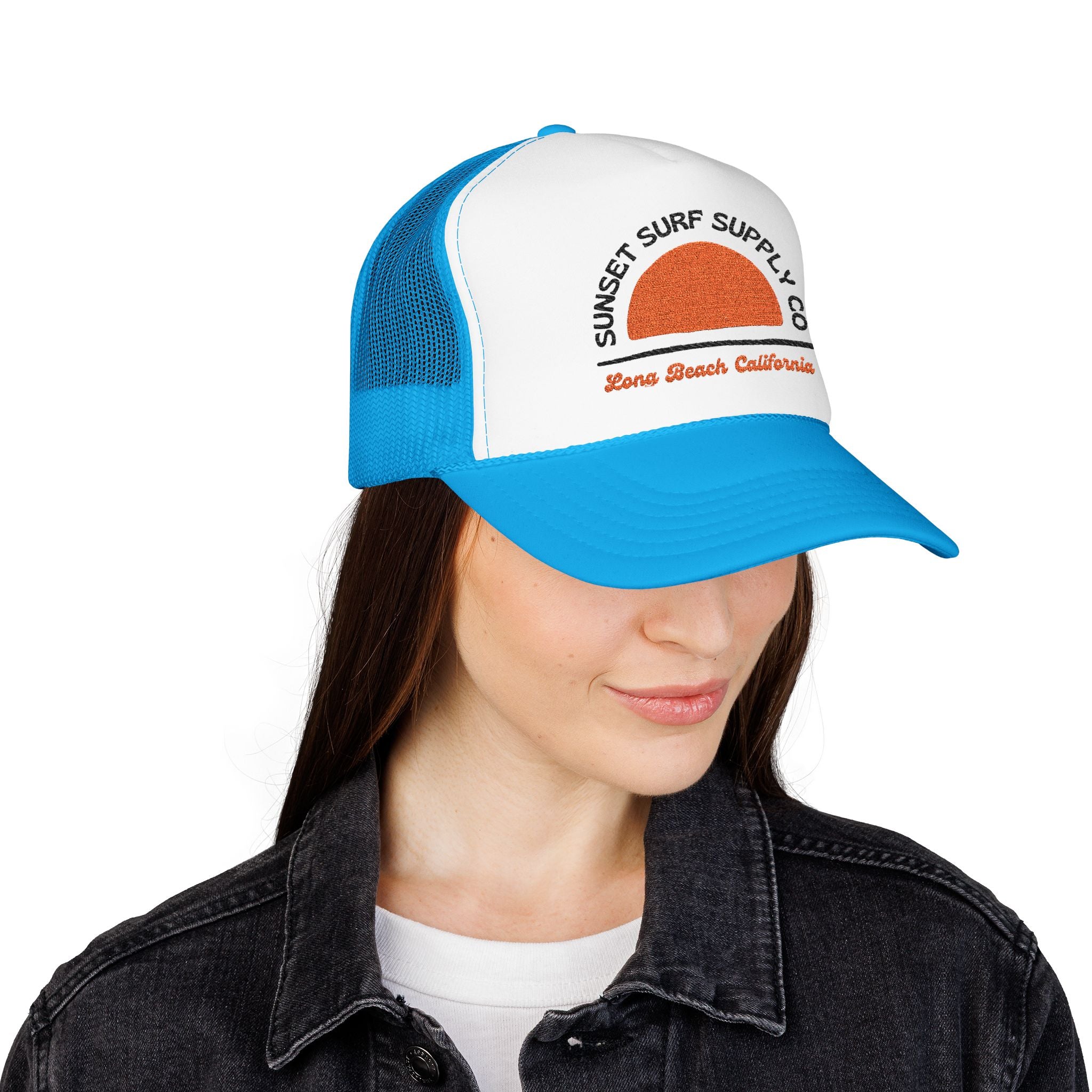 Foam Sunset Long Beach Trucker Hat