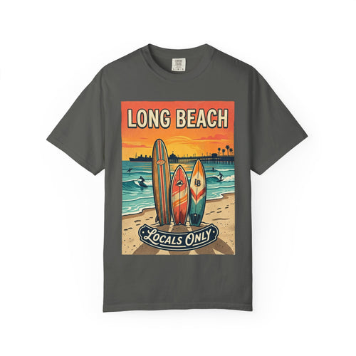 Long Beach Surf Poster T-Shirt — "Locals Only" Vintage Beach Tee