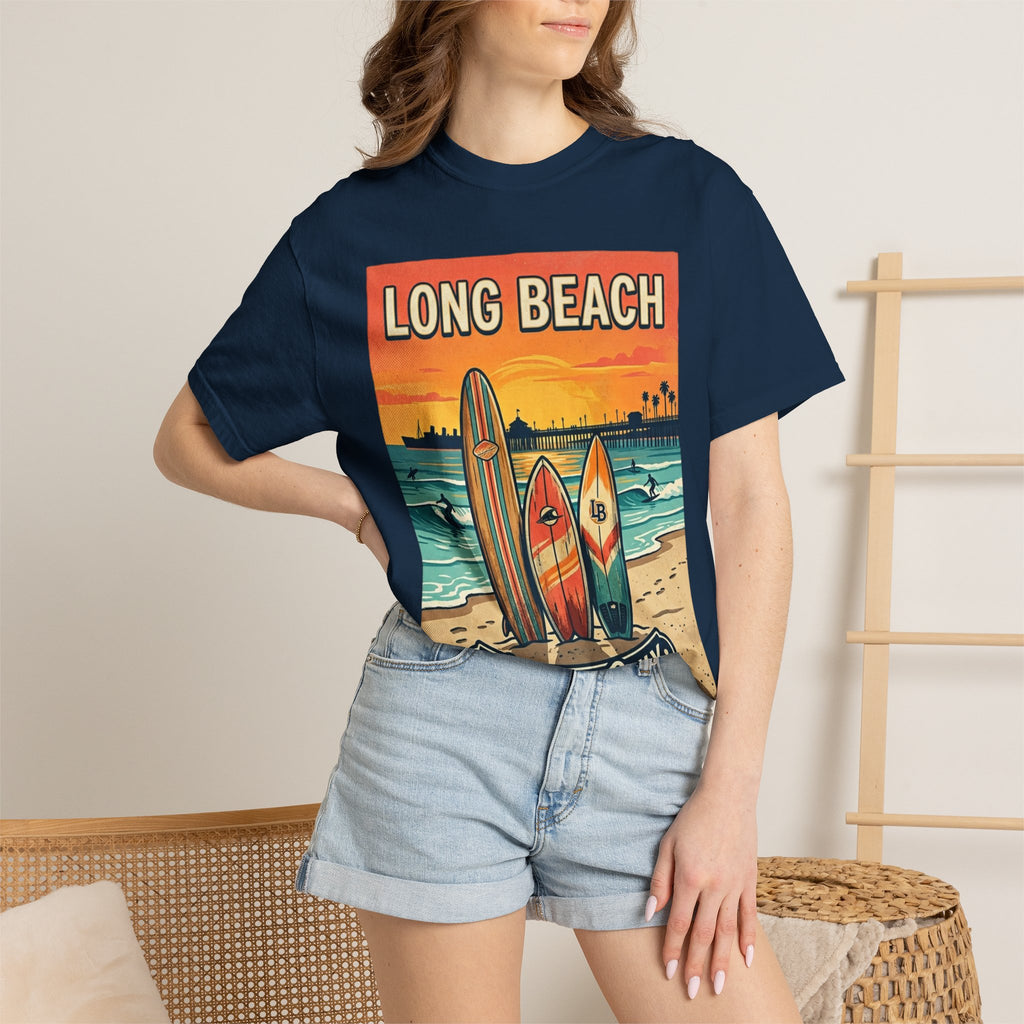 Long Beach Surf Poster T-Shirt — "Locals Only" Vintage Beach Tee