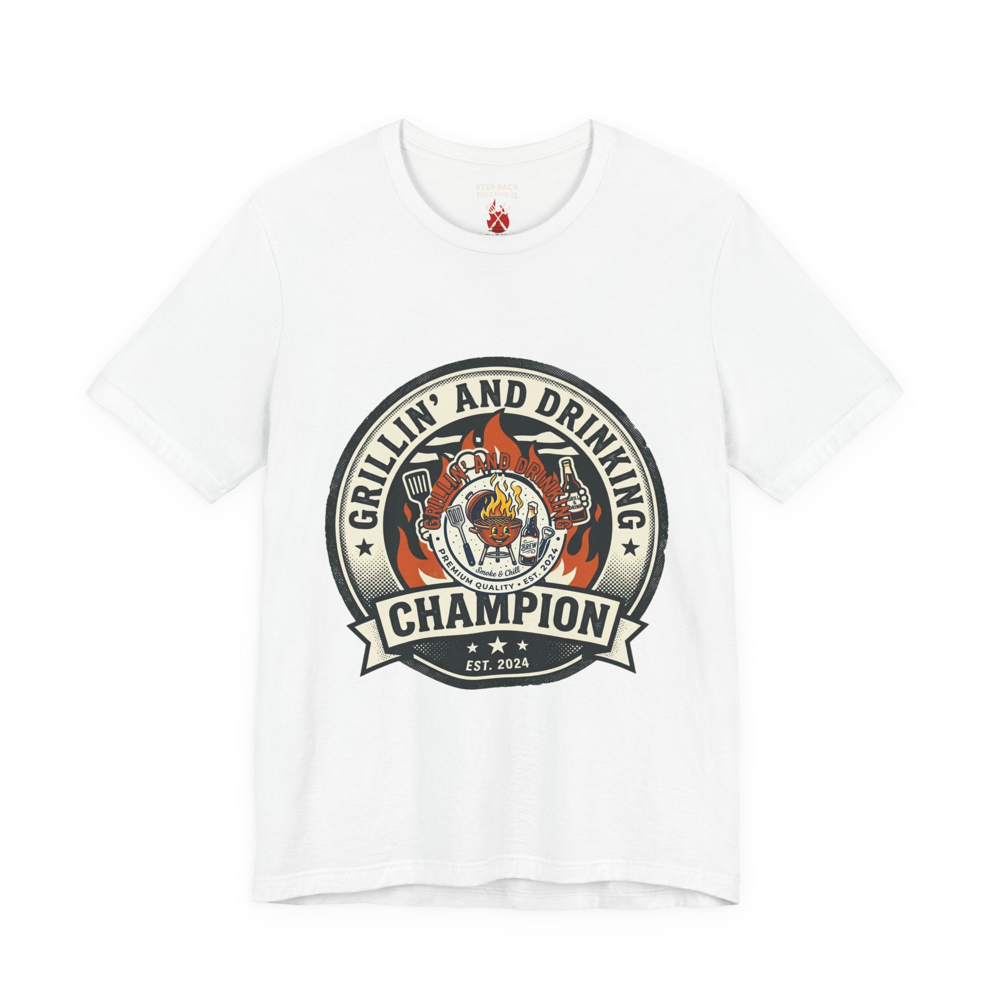 Grillin' and Drinking Champion T-Shirt – Funny BBQ Grillmaster Tee