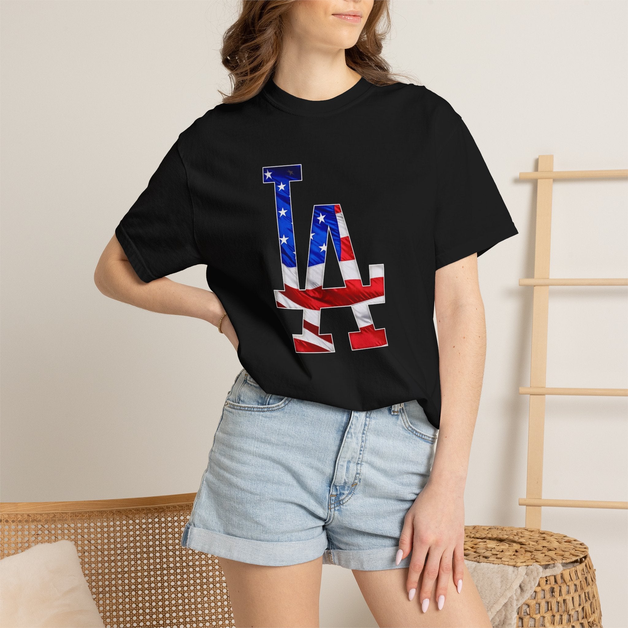 Unisex Garment-Dyed T-shirt Dodgers 4th of July