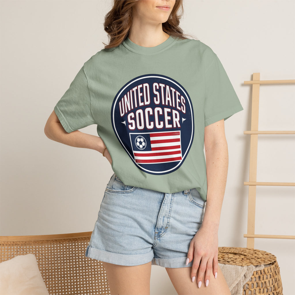 United States Soccer Circle Logo Tee — USA 10 Back Number T‑Shirt