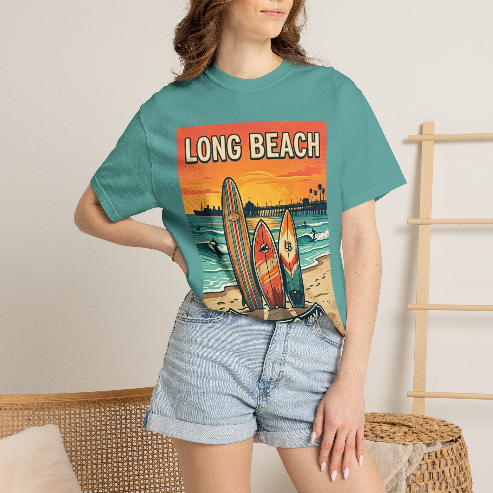 Long Beach Surf Poster T-Shirt — "Locals Only" Vintage Beach Tee