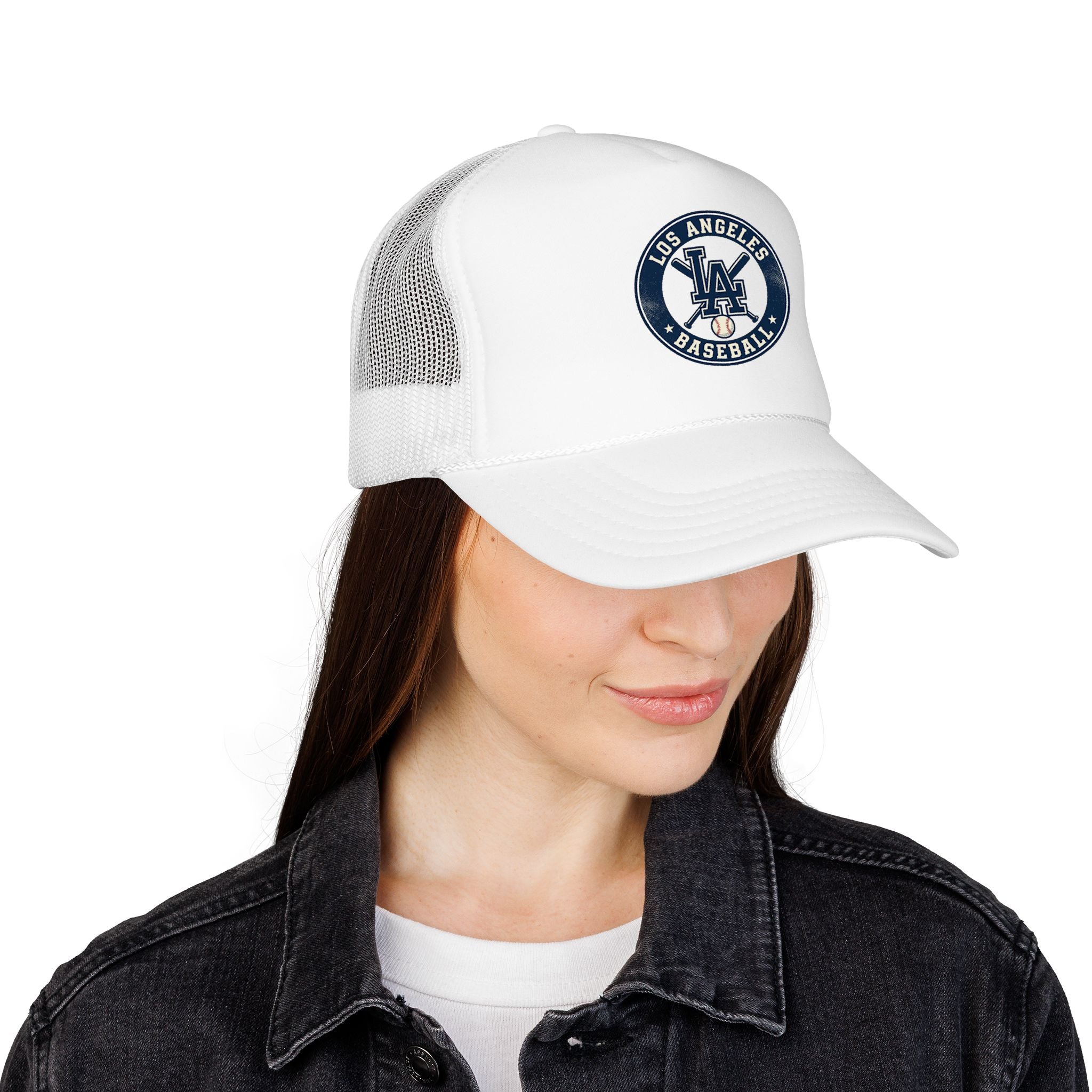 Los Angeles Baseball Foam Trucker Hat – Vintage LA Logo Cap
