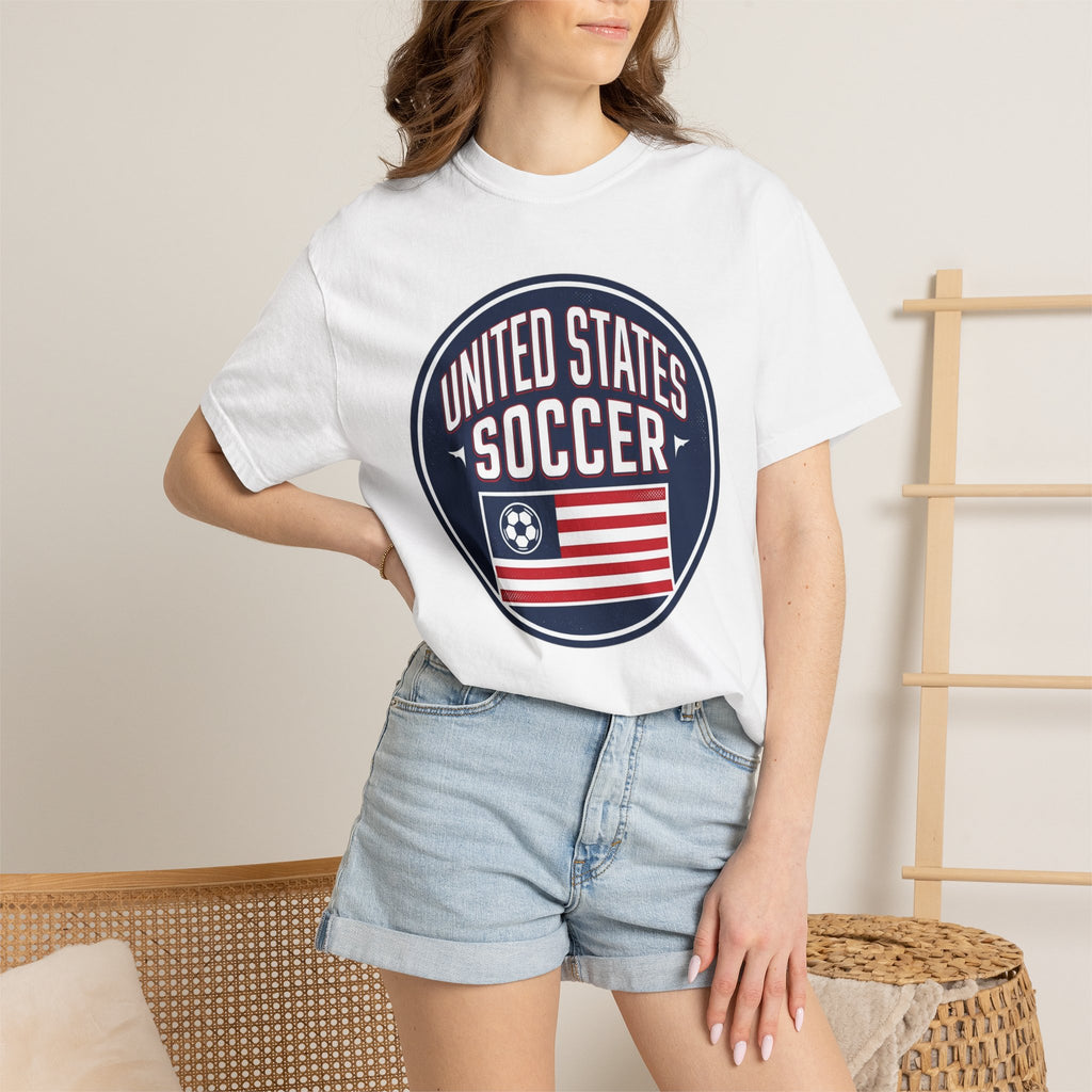 United States Soccer Circle Logo Tee — USA 10 Back Number T‑Shirt