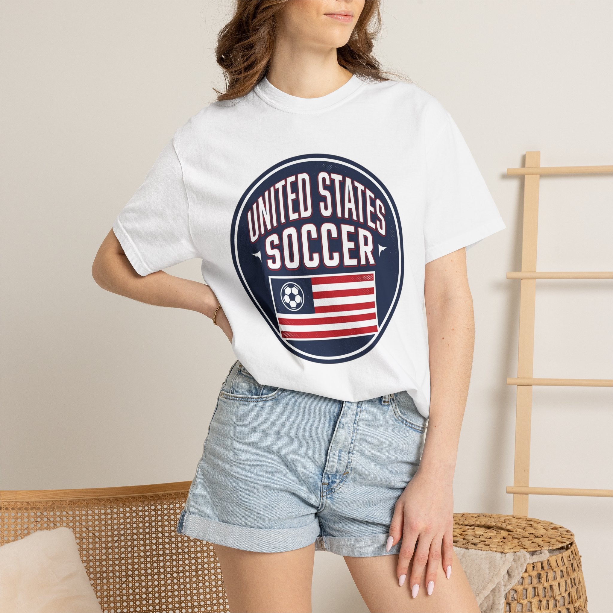 United States Soccer Circle Logo Tee — USA 10 Back Number T‑Shirt