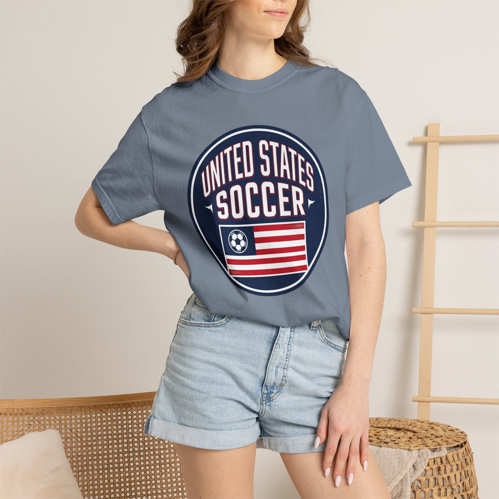 United States Soccer Circle Logo Tee — USA 10 Back Number T‑Shirt