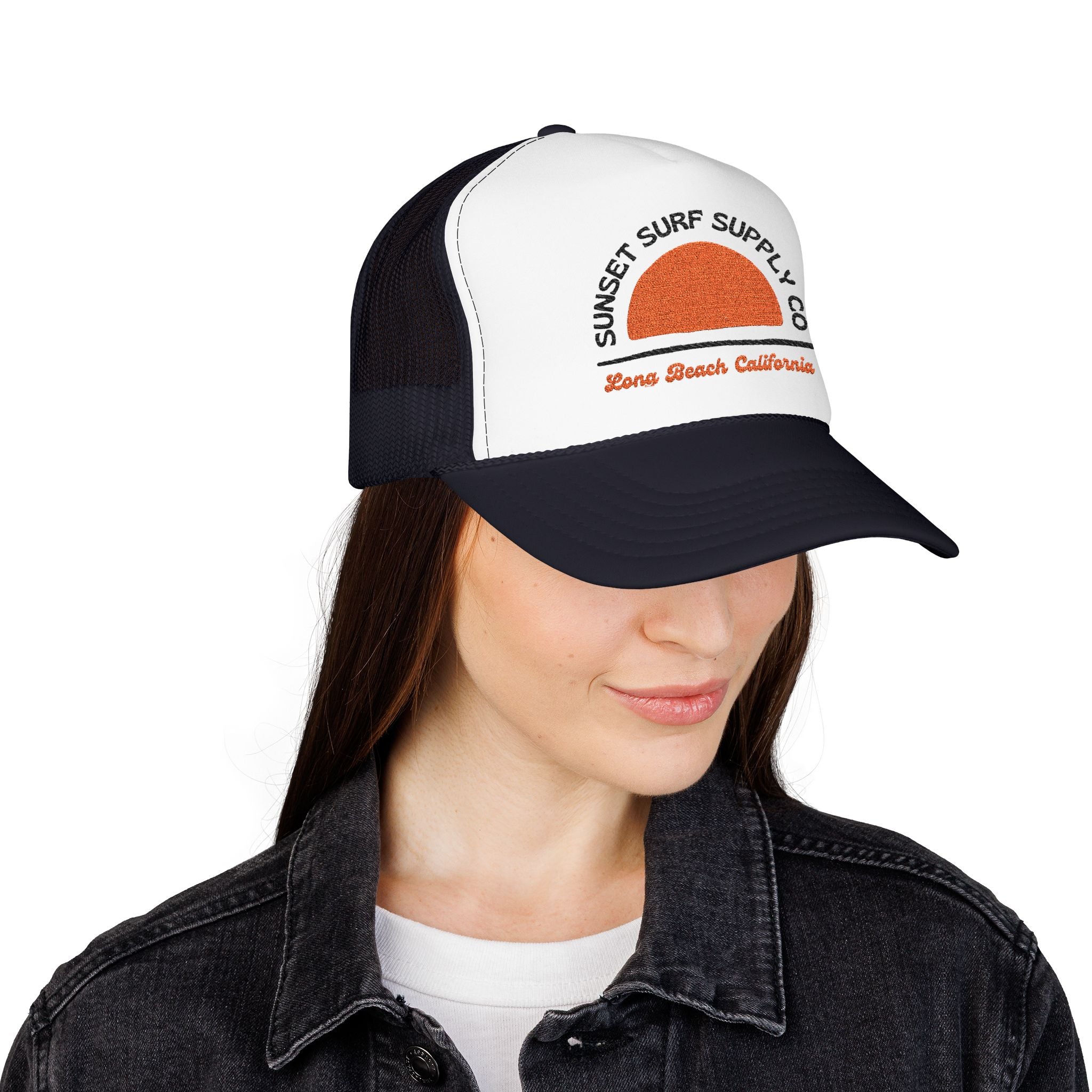 Foam Sunset Long Beach Trucker Hat