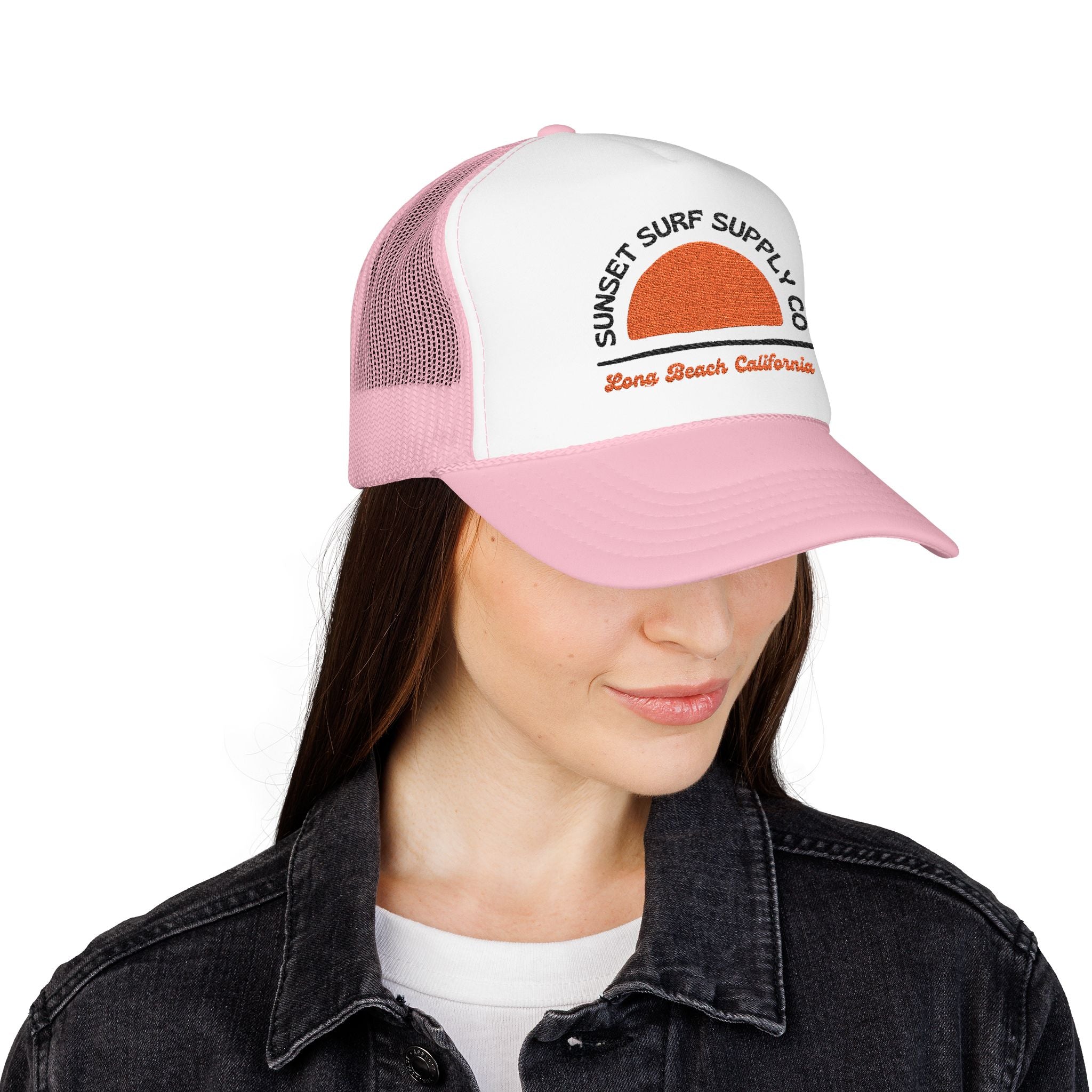Foam Sunset Long Beach Trucker Hat