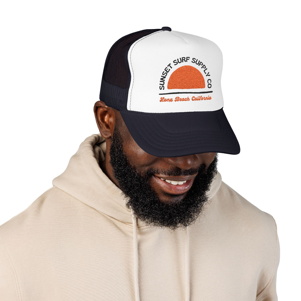 Foam Sunset Long Beach Trucker Hat