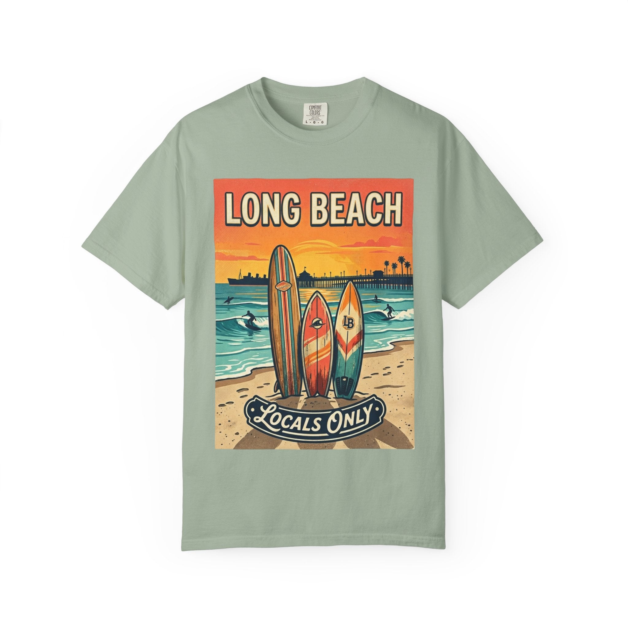 Long Beach Surf Poster T-Shirt — "Locals Only" Vintage Beach Tee