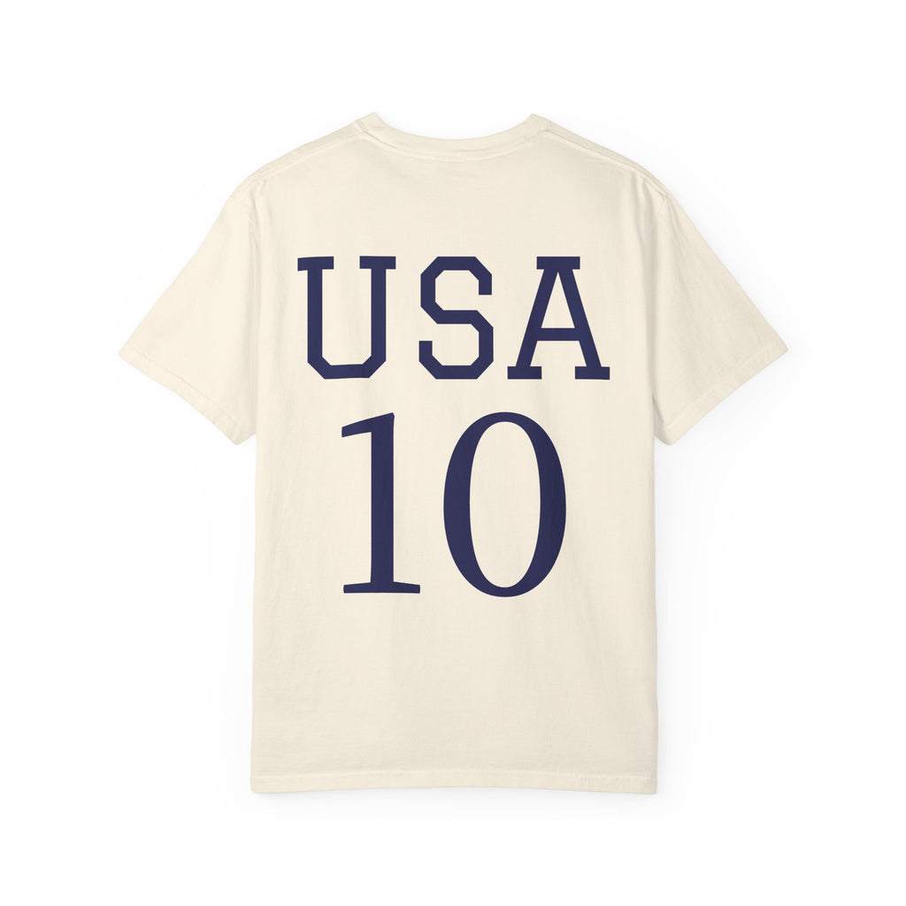 United States Soccer Circle Logo Tee — USA 10 Back Number T‑Shirt