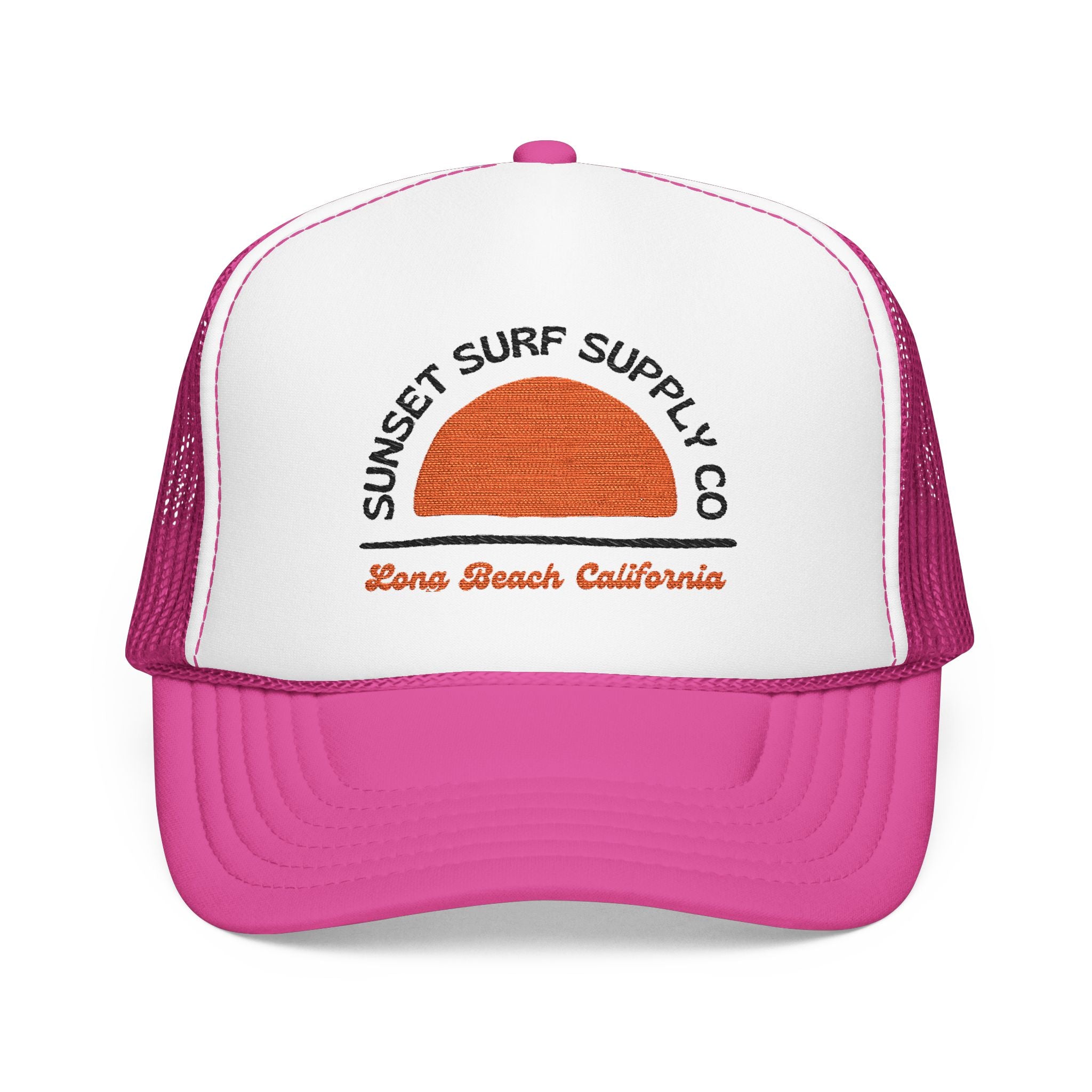 Foam Sunset Long Beach Trucker Hat