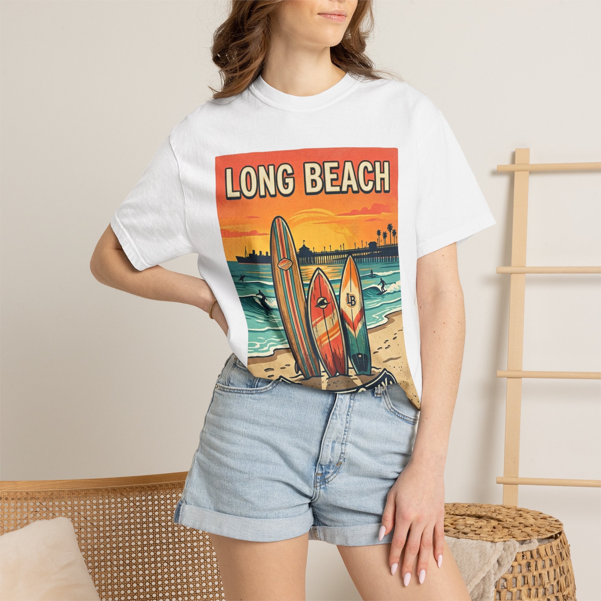 Long Beach Surf Poster T-Shirt — "Locals Only" Vintage Beach Tee