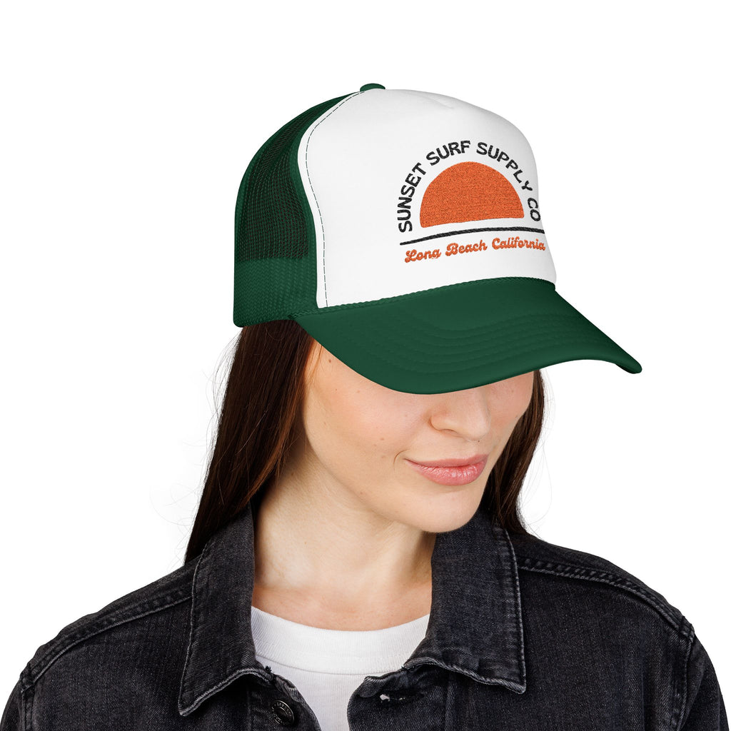 Foam Sunset Long Beach Trucker Hat