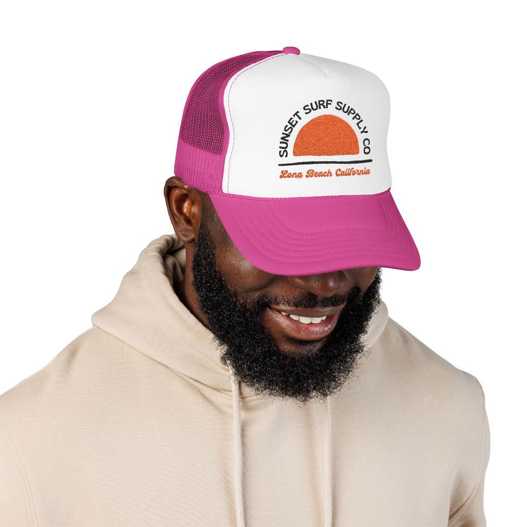 Foam Sunset Long Beach Trucker Hat