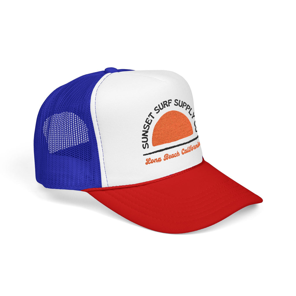 Foam Sunset Long Beach Trucker Hat