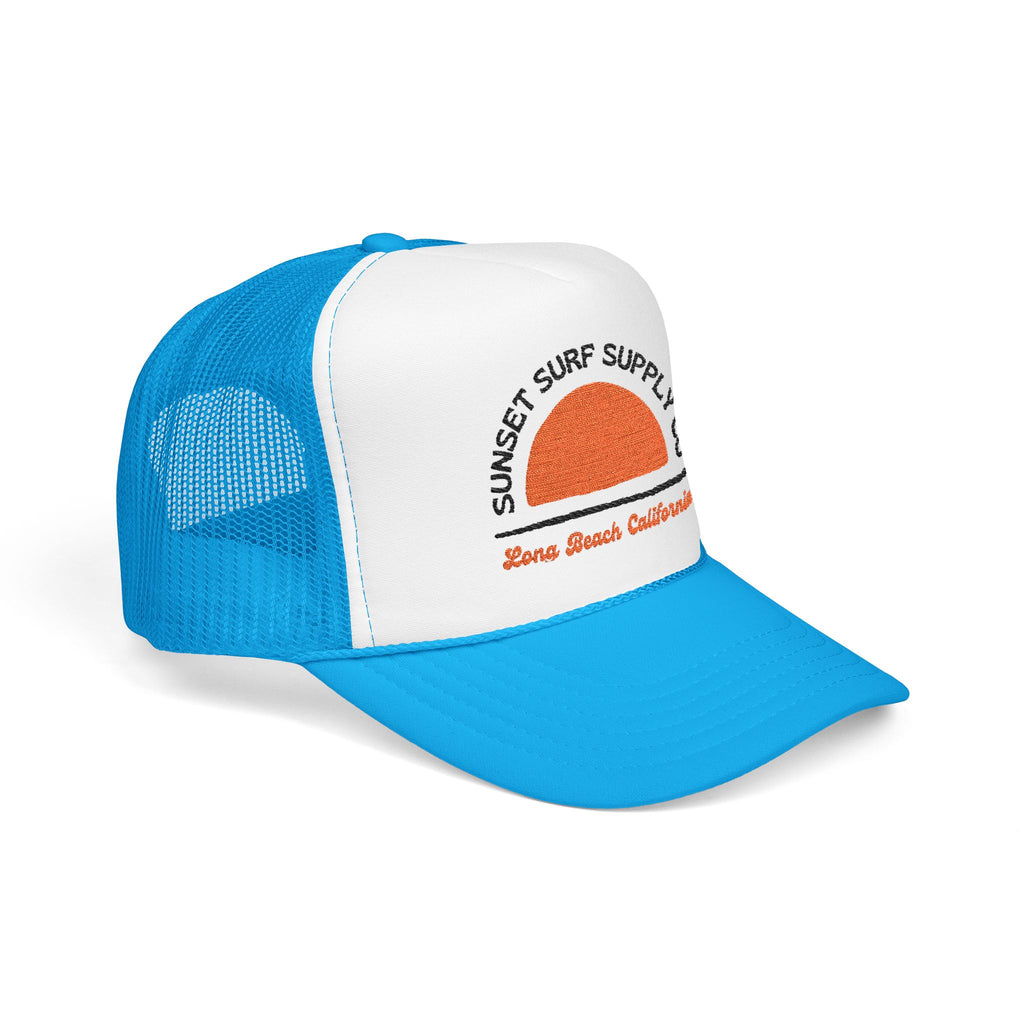 Foam Sunset Long Beach Trucker Hat